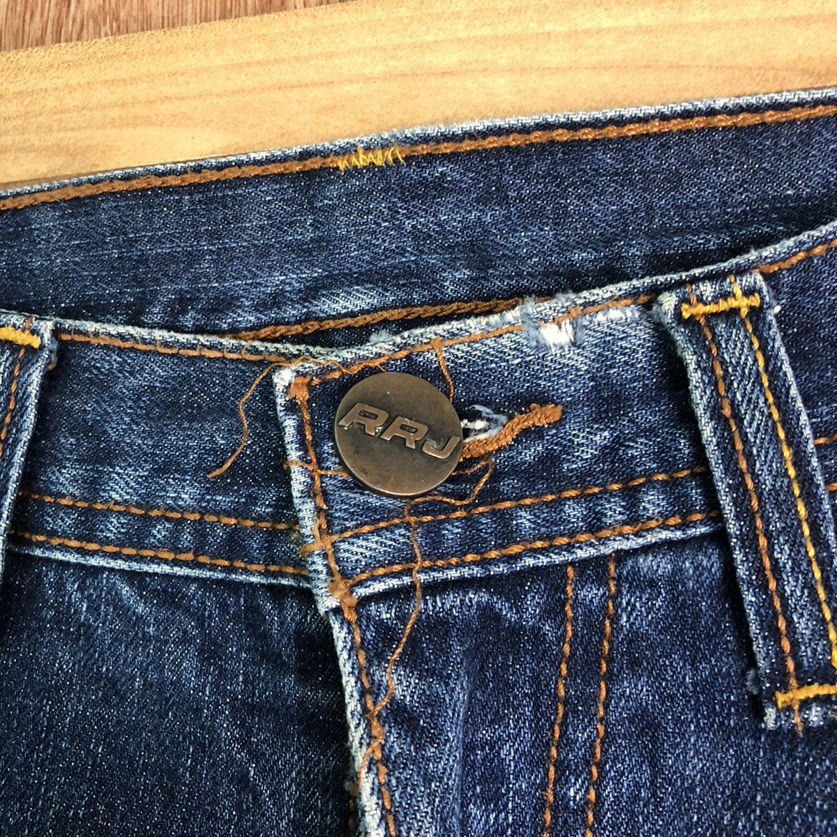 Japanese Brand DLL RRJ Lifestyle Blue distressed Denim Jeans Pants #c199 Size US 31 - 4 Thumbnail