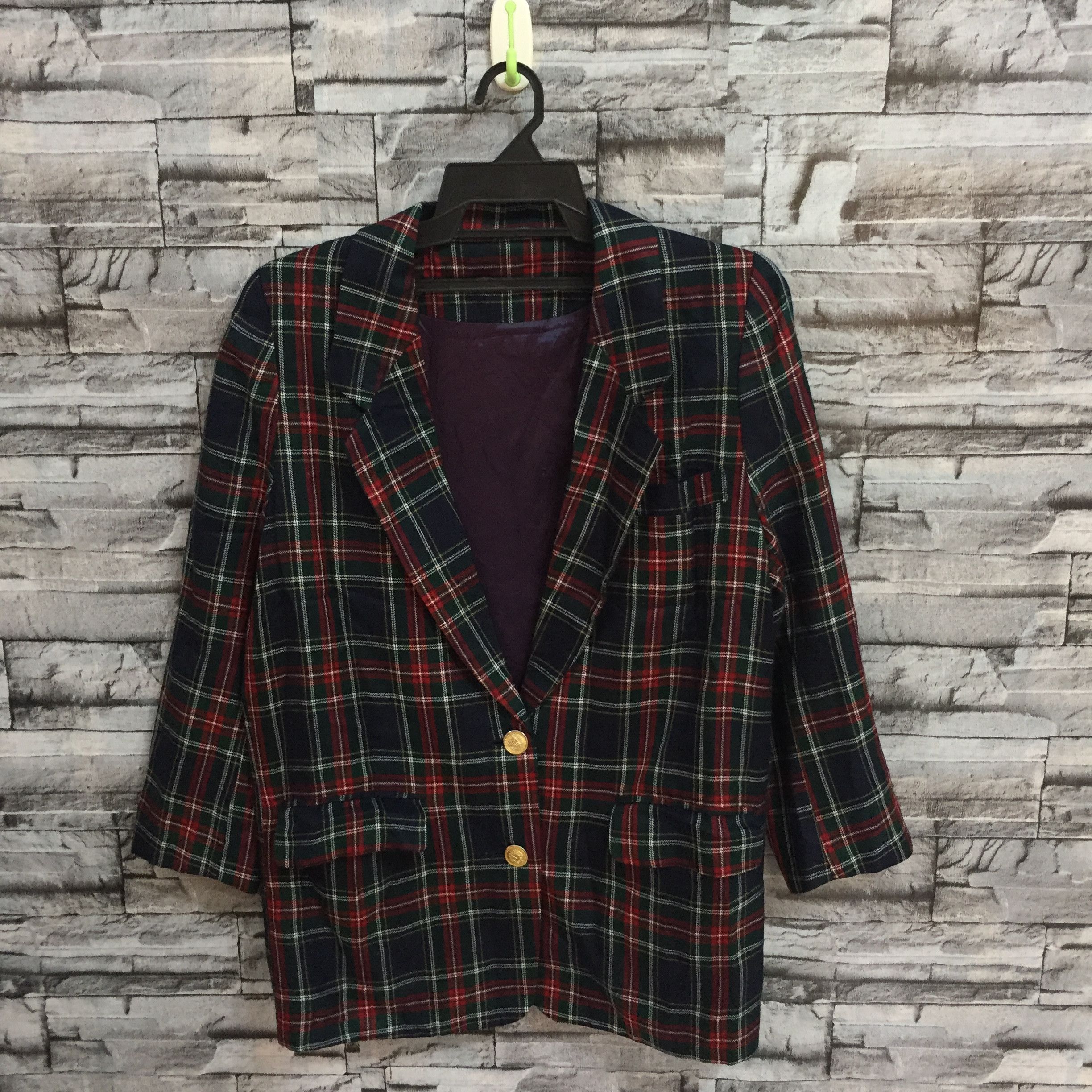 Vintage Vintage Blazer scottish plaid design.. vintage coat fit M Size 40R - 2 Thumbnail