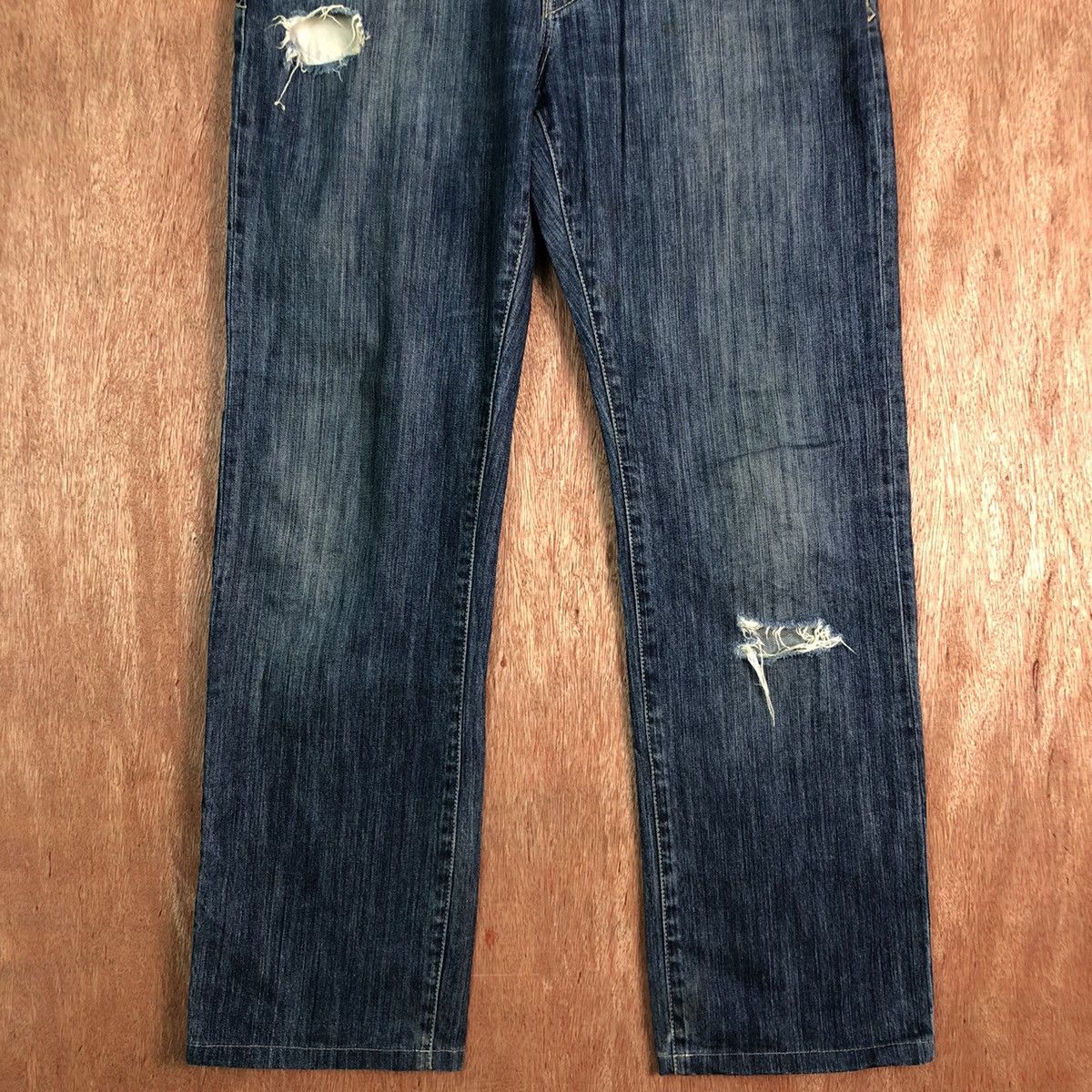 Vintage DLL Seven7 Blue distressed Denim Jeans Pants #c204 Size US 32 / EU 48 - 3 Thumbnail