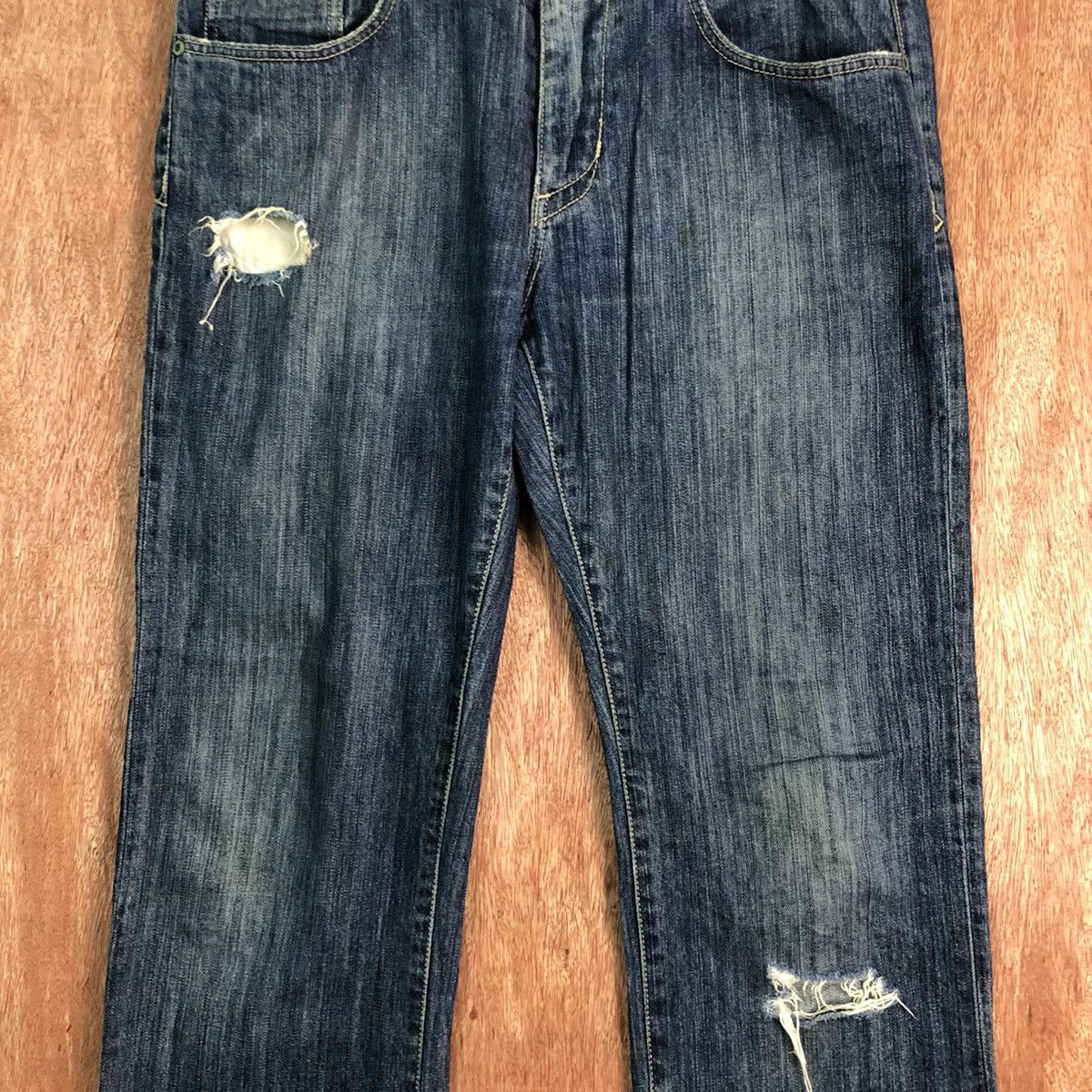Vintage DLL Seven7 Blue distressed Denim Jeans Pants #c204 Size US 32 / EU 48 - 4 Thumbnail