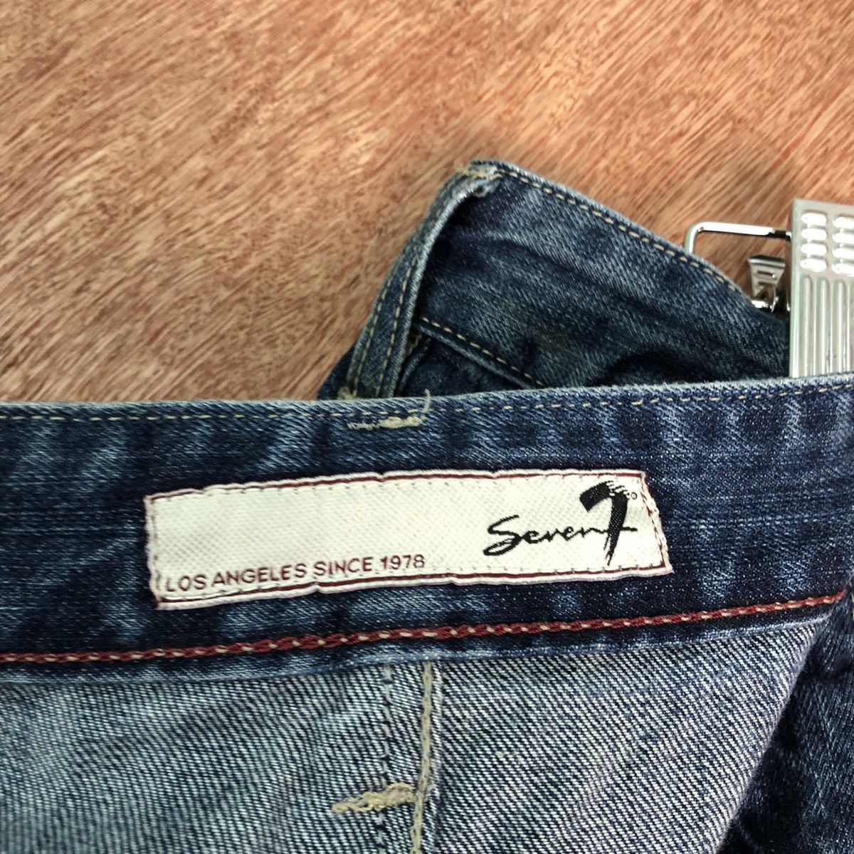 Vintage DLL Seven7 Blue distressed Denim Jeans Pants #c204 Size US 32 / EU 48 - 13 Thumbnail
