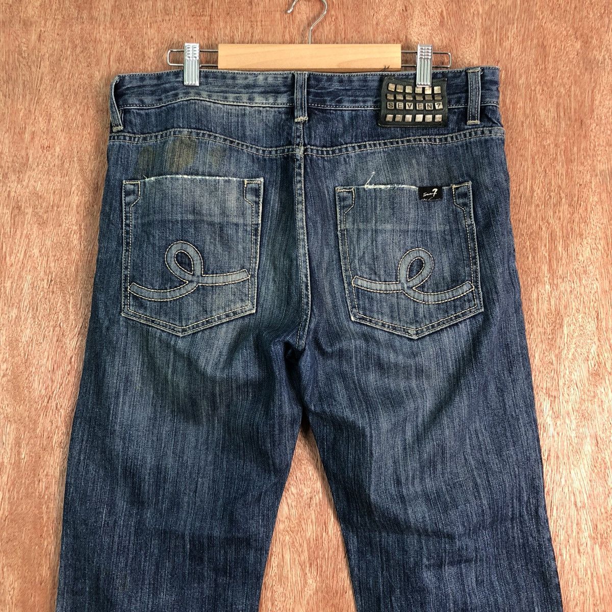 Vintage DLL Seven7 Blue distressed Denim Jeans Pants #c204 Size US 32 / EU 48 - 9 Thumbnail