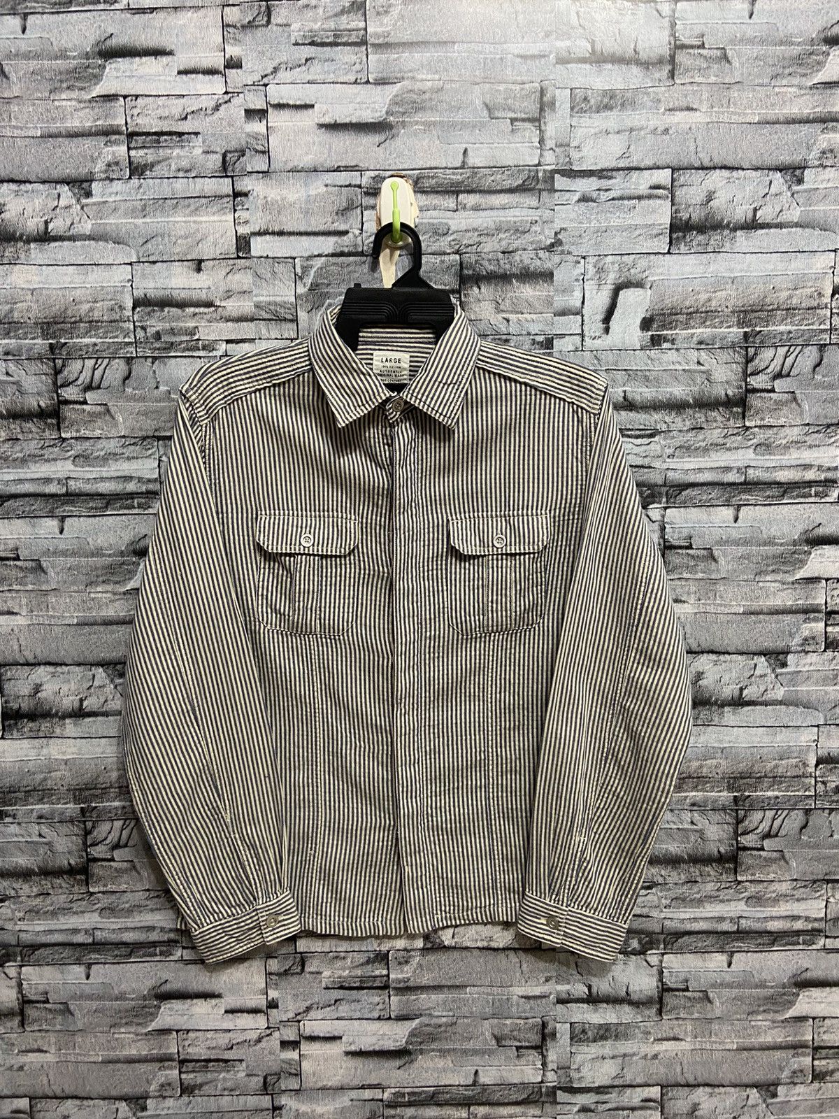 Vintage Flannel double pocket stripe design
