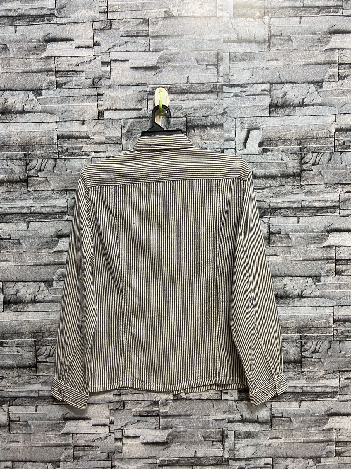 Japanese Brand Vintage Flannel double pocket stripe design Size US L / EU 52-54 / 3 - 8 Thumbnail