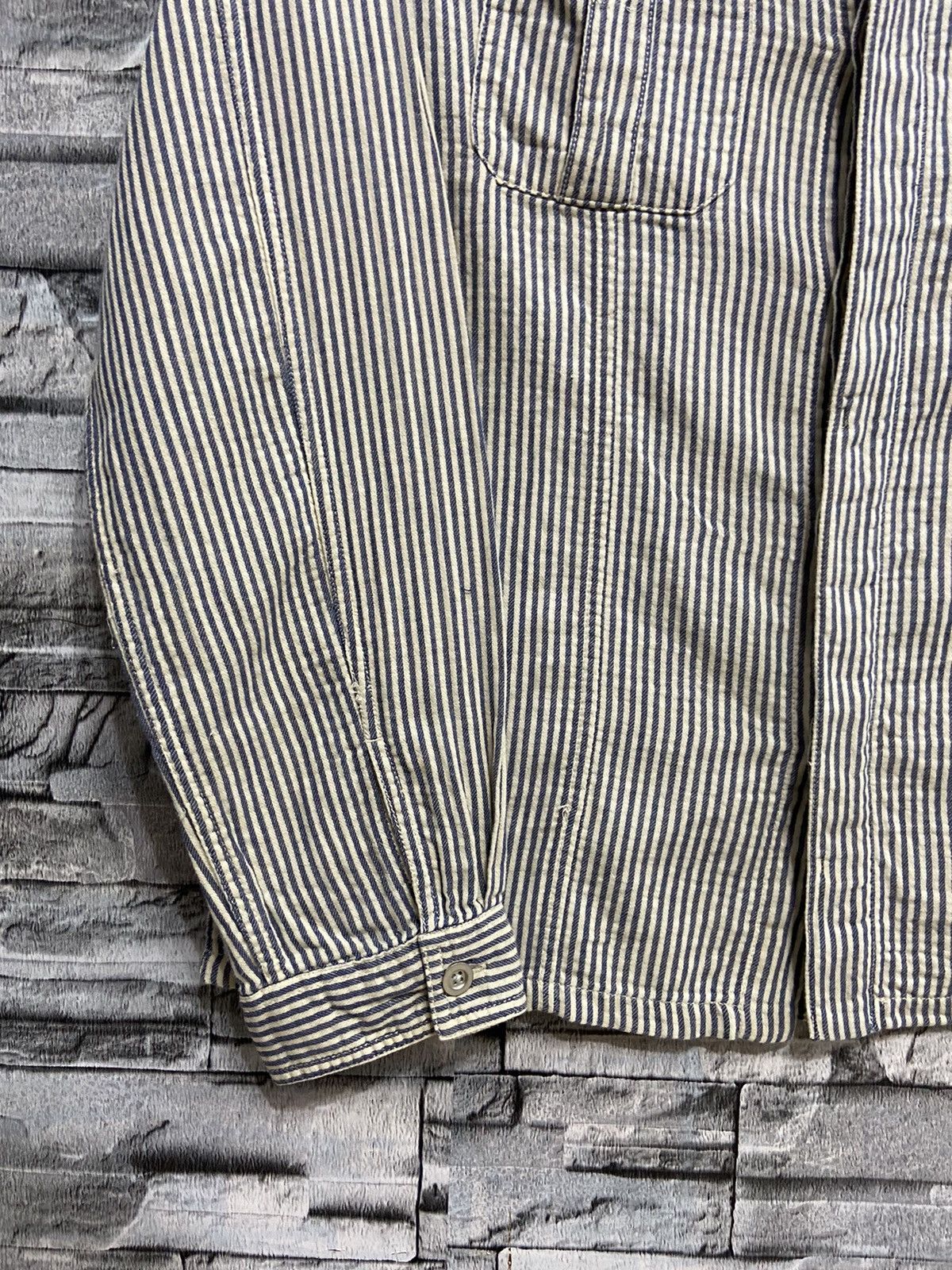 Japanese Brand Vintage Flannel double pocket stripe design Size US L / EU 52-54 / 3 - 5 Thumbnail