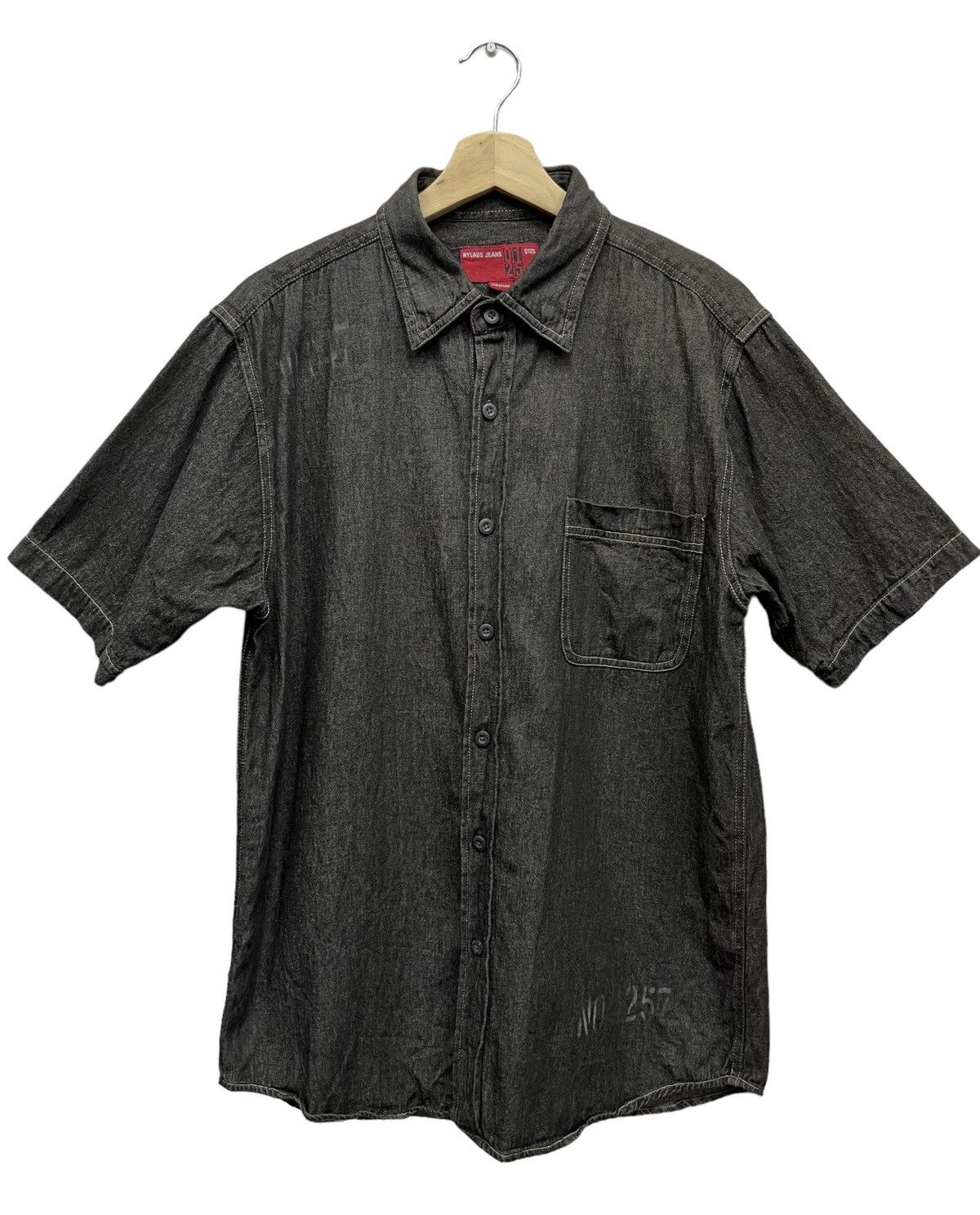 Japanese Brand 💀NYLAUS Punk Big SKULL Print Short Sleeve Shirt Size US M / EU 48-50 / 2 - 5 Thumbnail