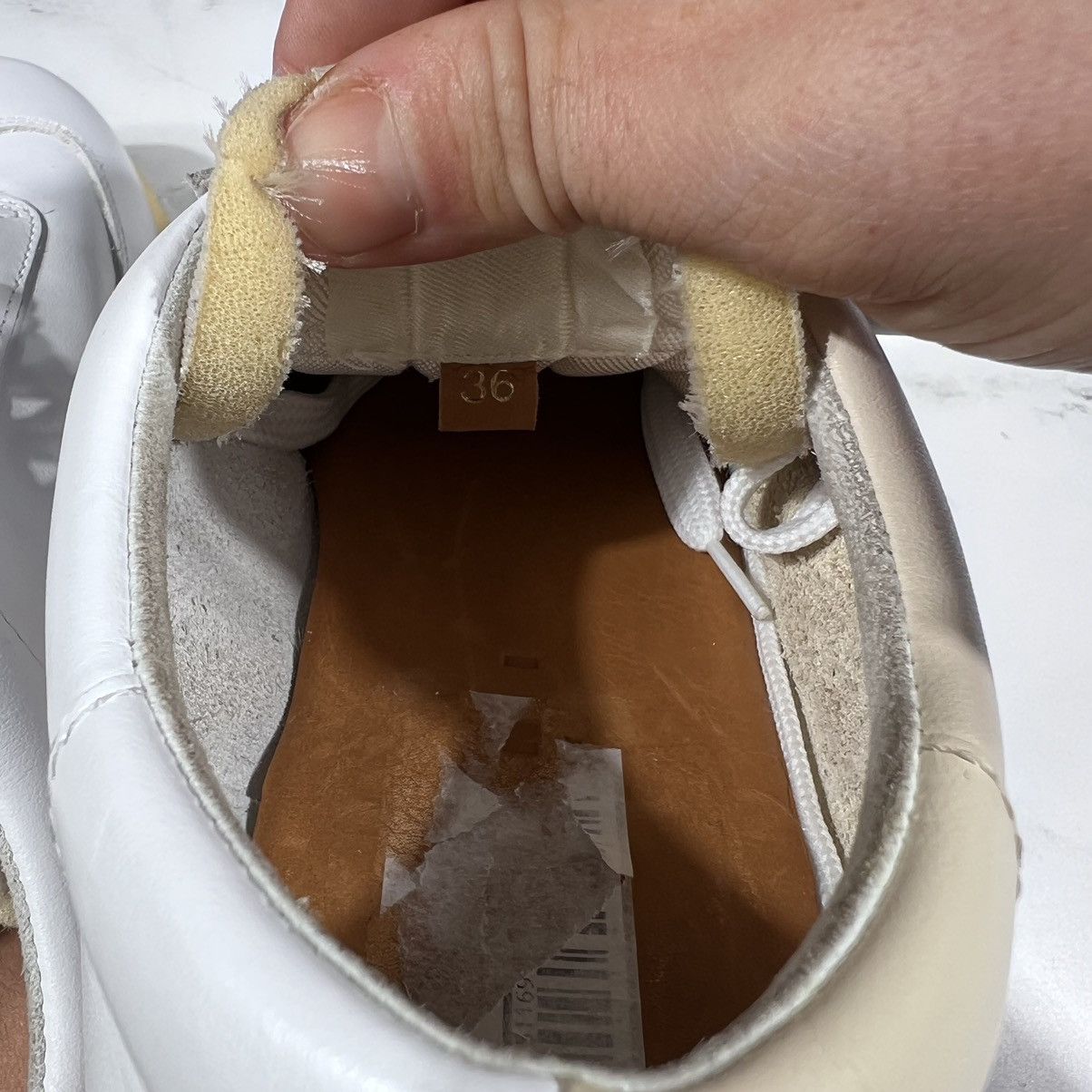 Marni Marni Cut Sneakers Bamboo Lily White Ivory Leather Sneakers Size US 12 / EU 45 - 10 Thumbnail