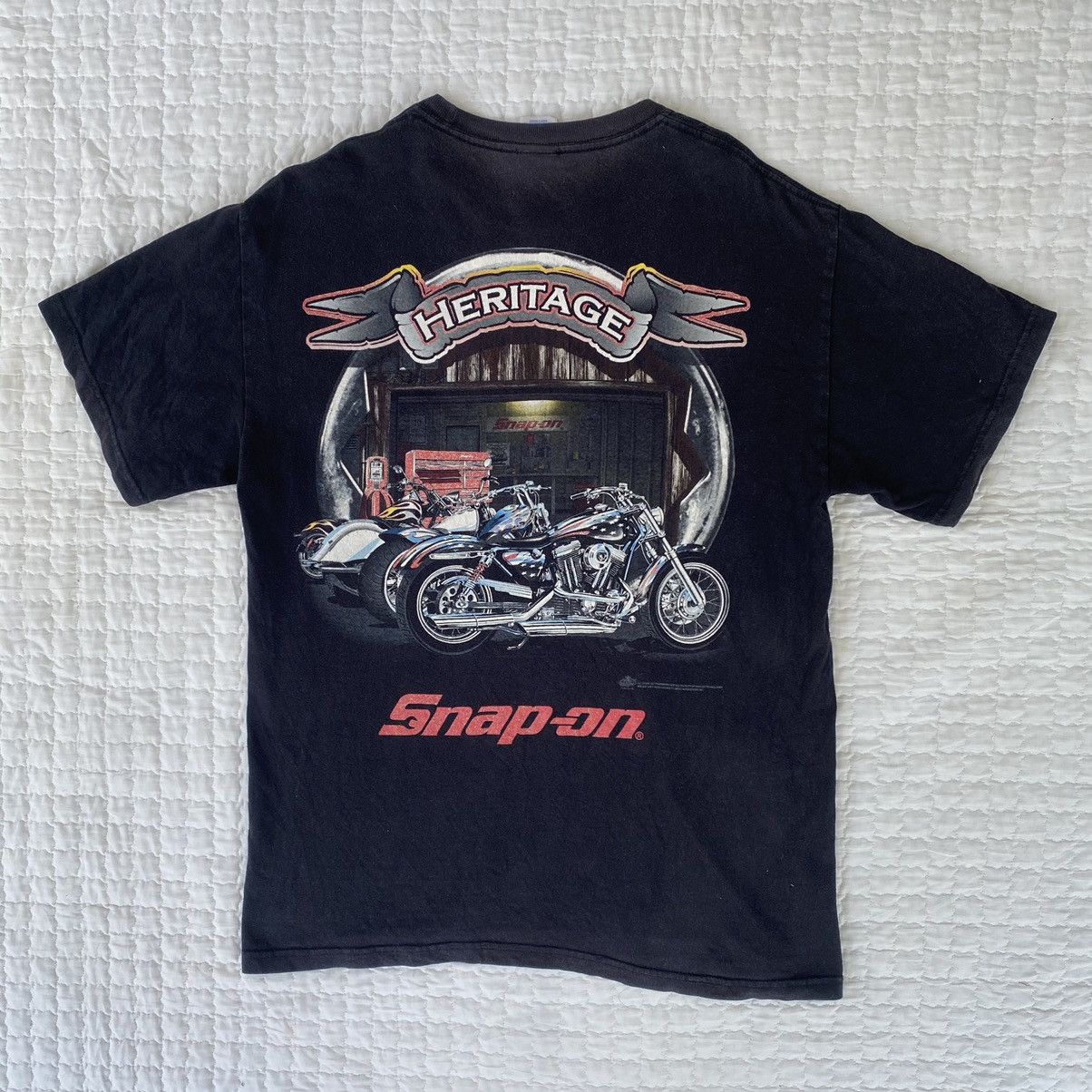 Harley Davidson Heritage Snap On Motorcycle Tee Bleach Colour Size US M / EU 48-50 / 2 - 3 Thumbnail