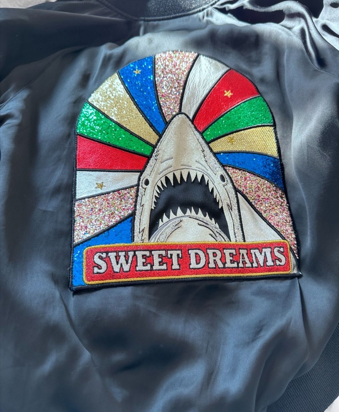 Saint Laurent Classic rainbow shark silk jacket