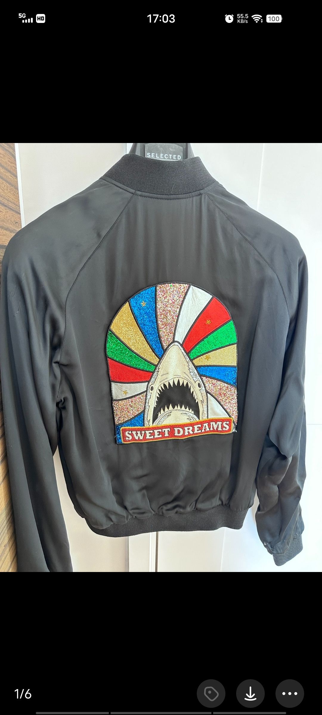 Saint Laurent Classic rainbow shark silk jacket