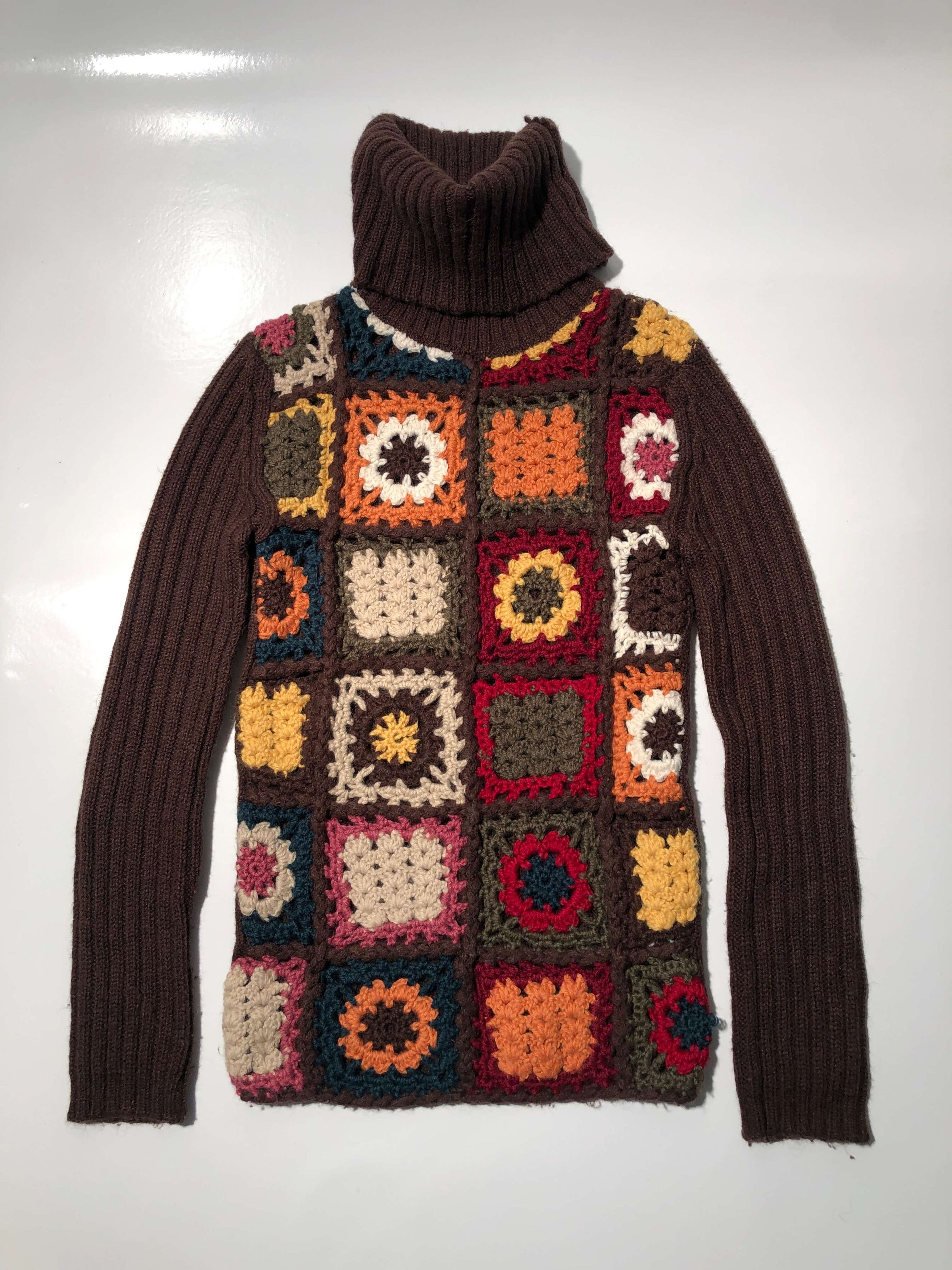 image of Dolce Gabbana D&g Crochet Turtle Neck Sweater in Brown, Men's (Size Small)