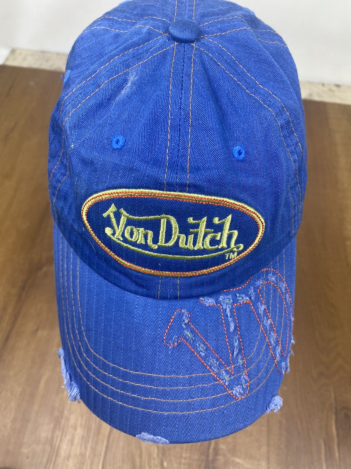 Von Dutch Von Dutch Big Logo Distressed Adjustable Hat Size ONE SIZE - 2 Thumbnail