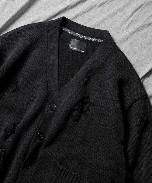 トップス NUMBER(N)INE /Asid Wash Ripped Knit Number (N)ine Number nine ASID WASH RIPPED knit cardigan