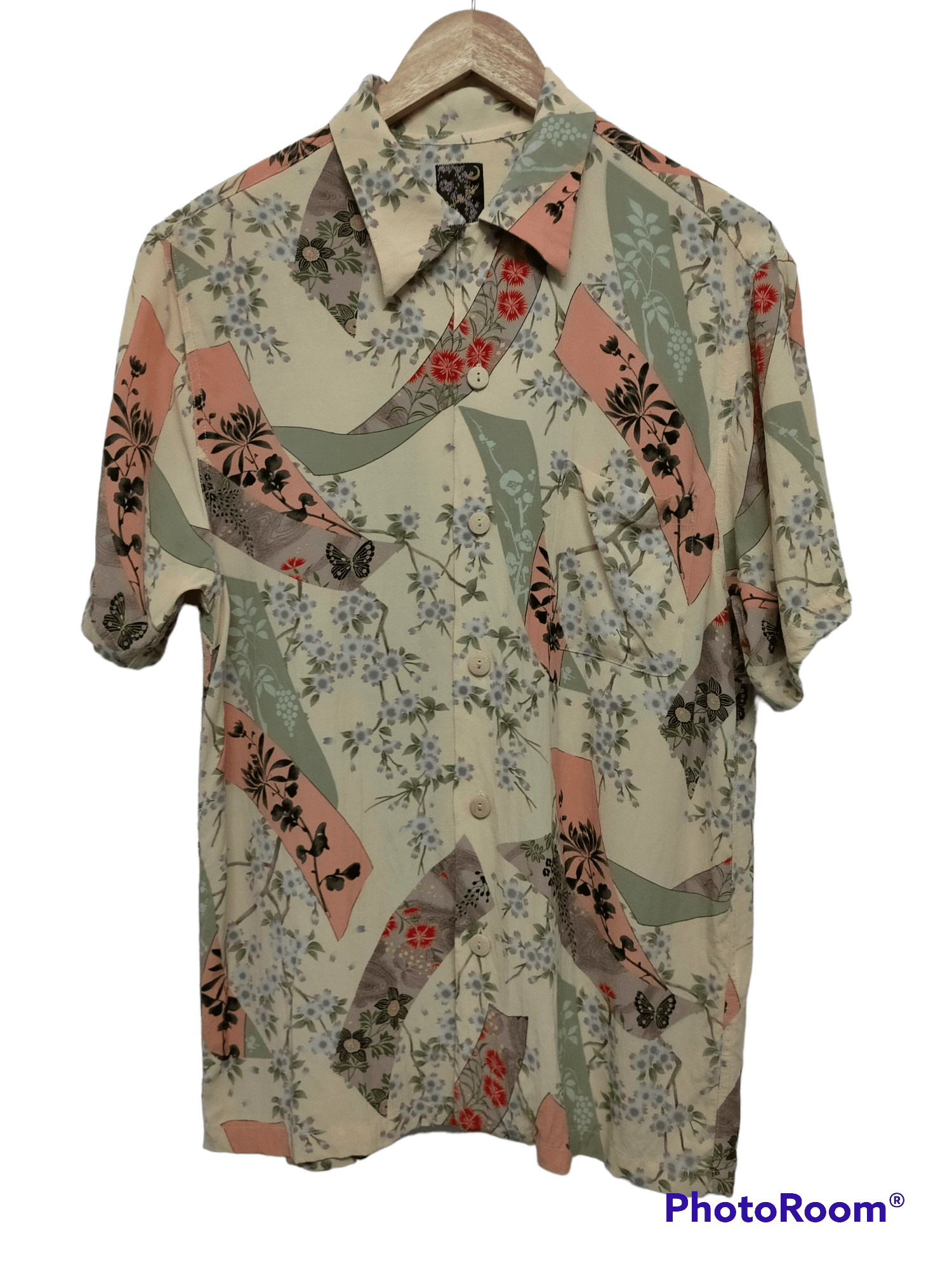 Japanese Brand Oniwa Soto Rayon Crepe Hawaiian shirt Size US L / EU 52-54 / 3 - 1 Thumbnail