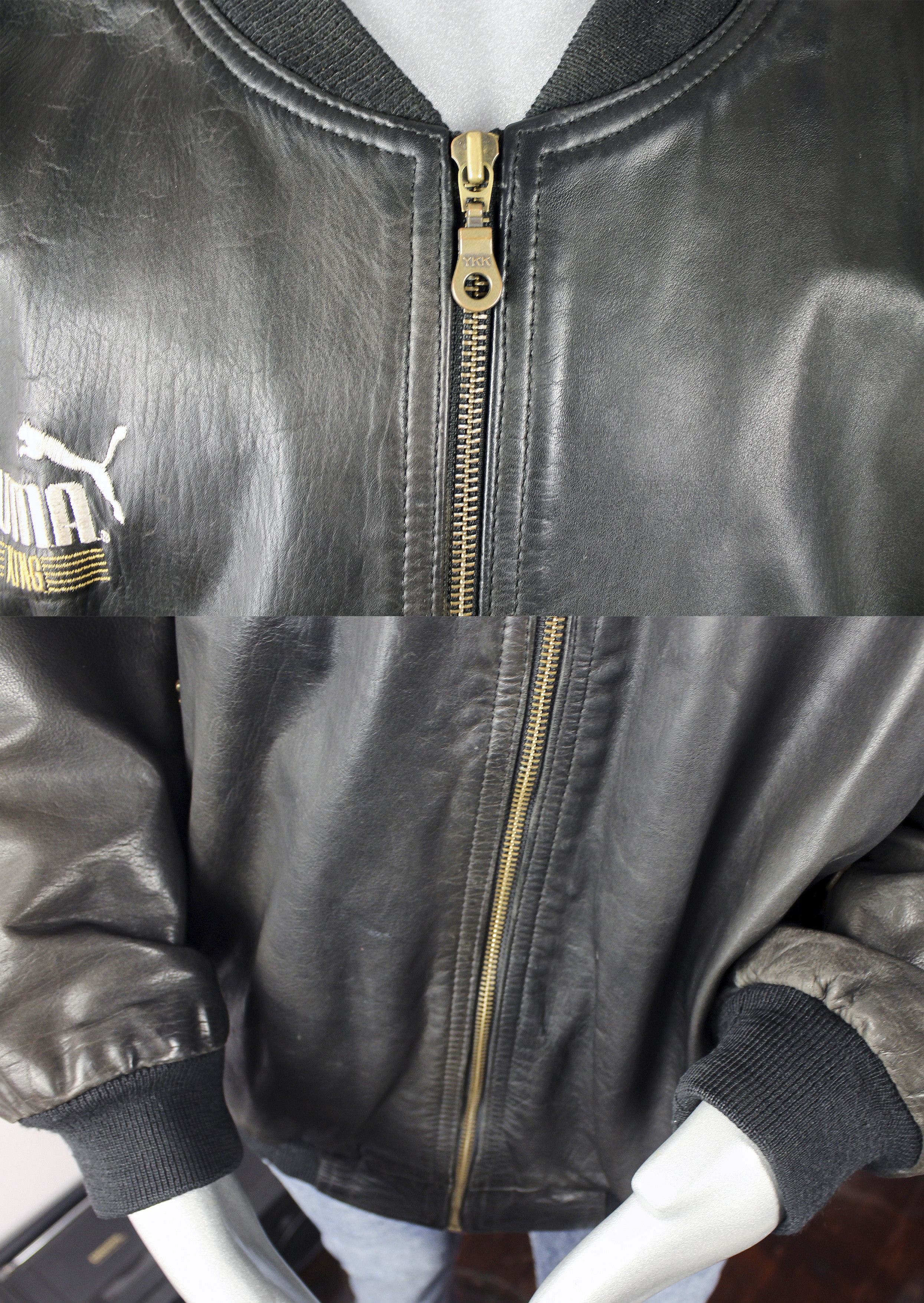 Puma Vintage 80s Puma Leather Bomber Jacket XL Size US XL / EU 56 / 4 - 9 Thumbnail