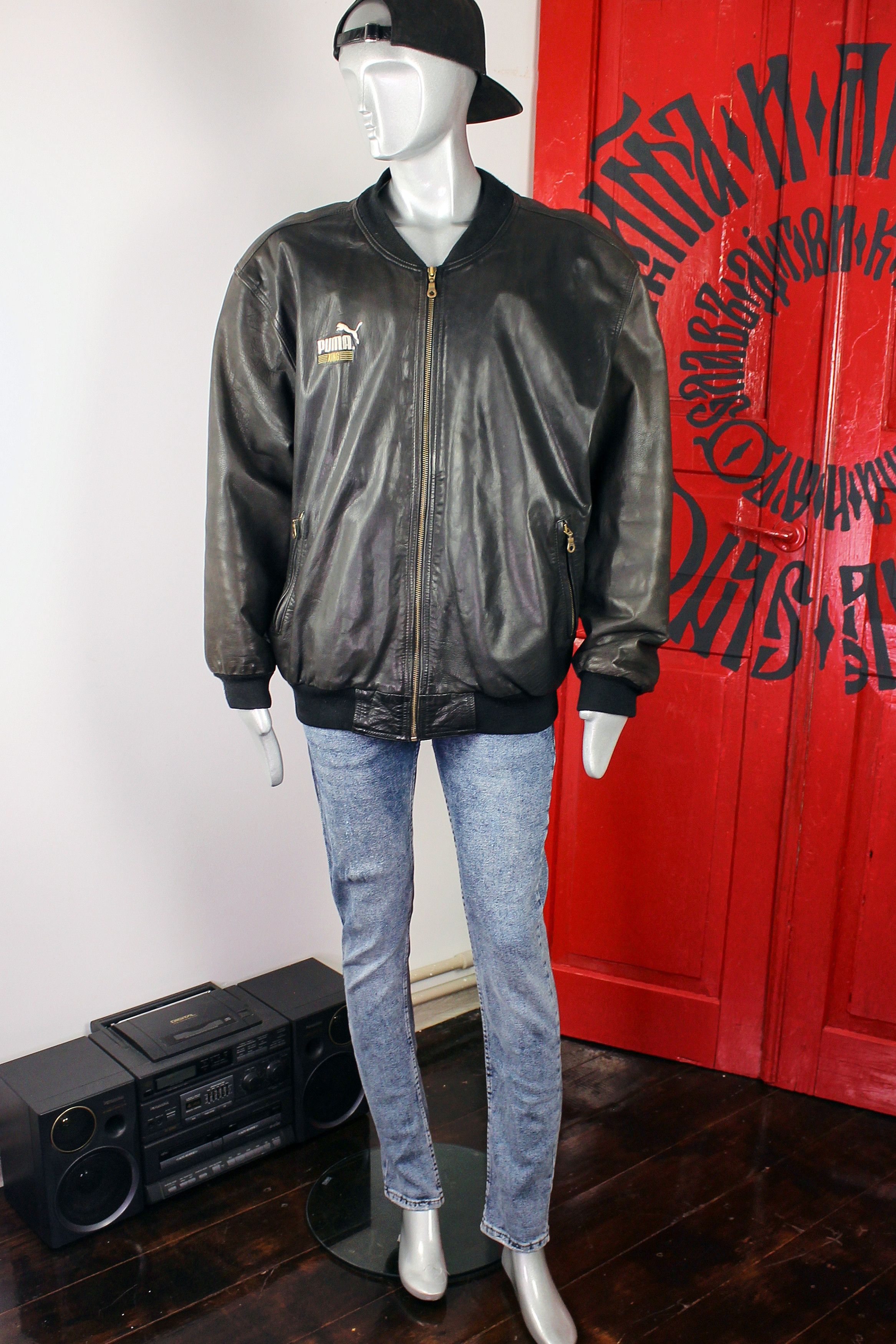 Puma Vintage 80s Puma Leather Bomber Jacket XL Size US XL / EU 56 / 4 - 7 Thumbnail