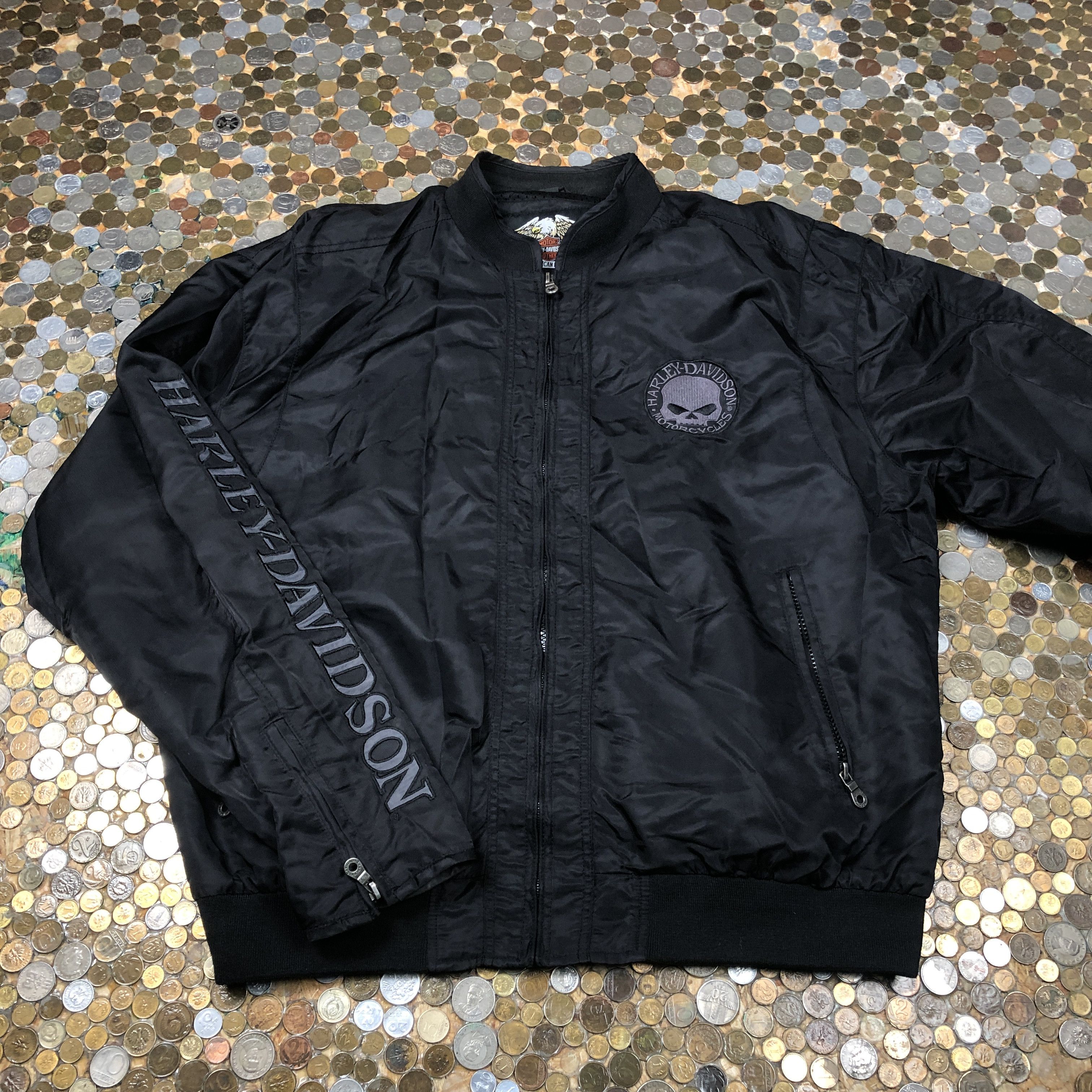 Veste Bomber Harley Davidson Vintage 2008 - Taille M - Noir - Occasion Très Bon état