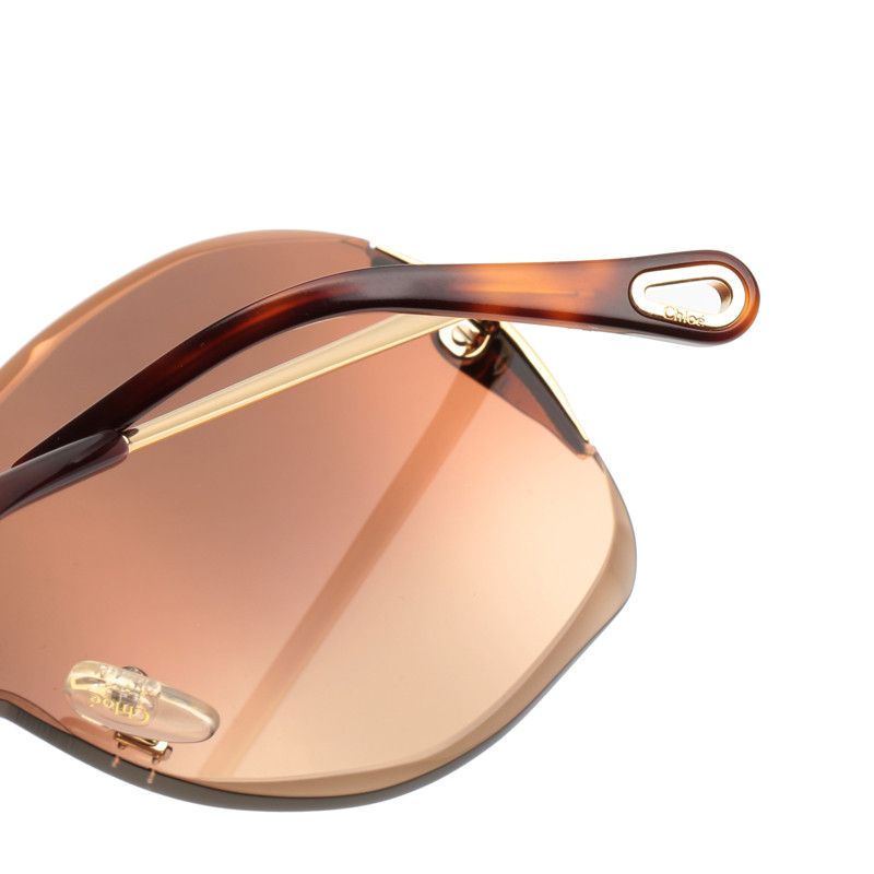 Chloe Chloe Gold Oversized Round Sunglasses Size ONE SIZE - 4 Thumbnail