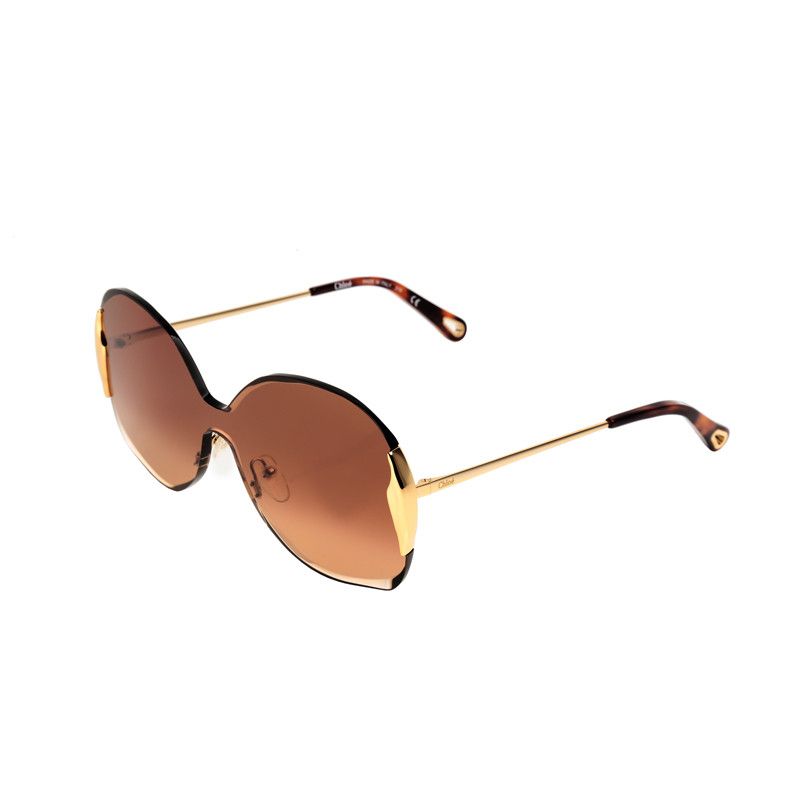 Chloe Chloe Gold Oversized Round Sunglasses Size ONE SIZE - 2 Thumbnail