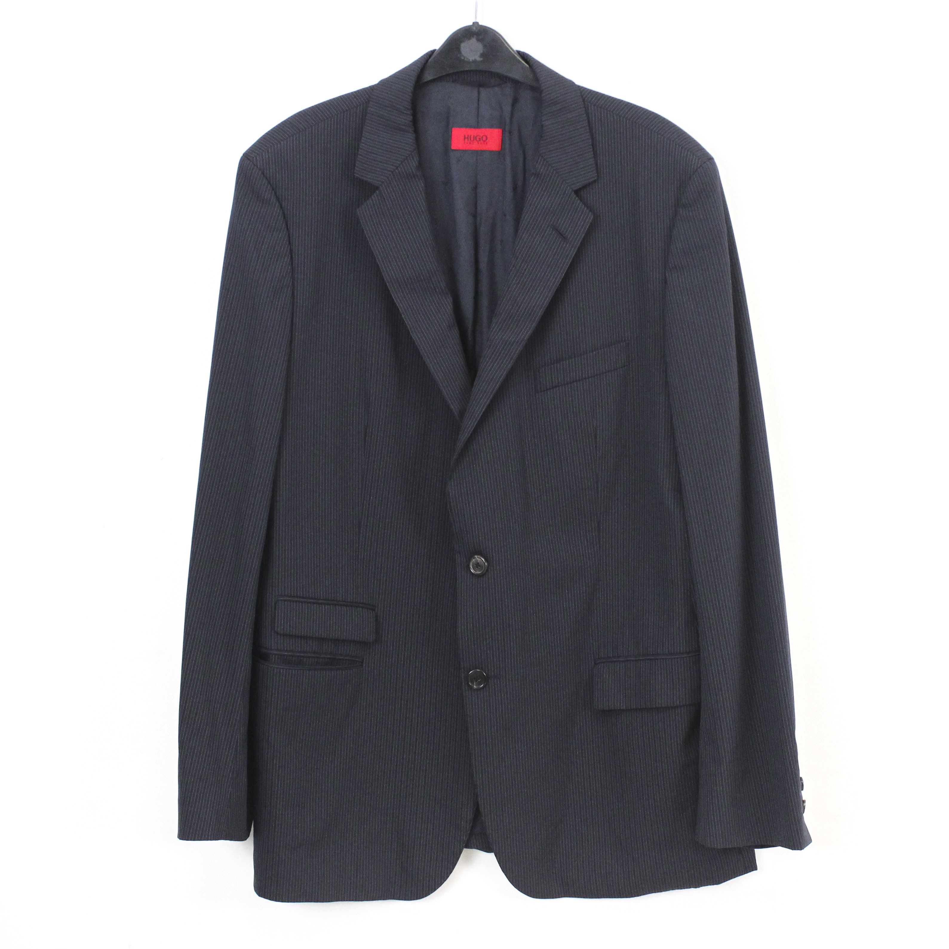 Hugo Boss Amar/Havorio Men Blazer Pinstriped Wool EU 56 Suit Jacket Size 46R - 1 Thumbnail