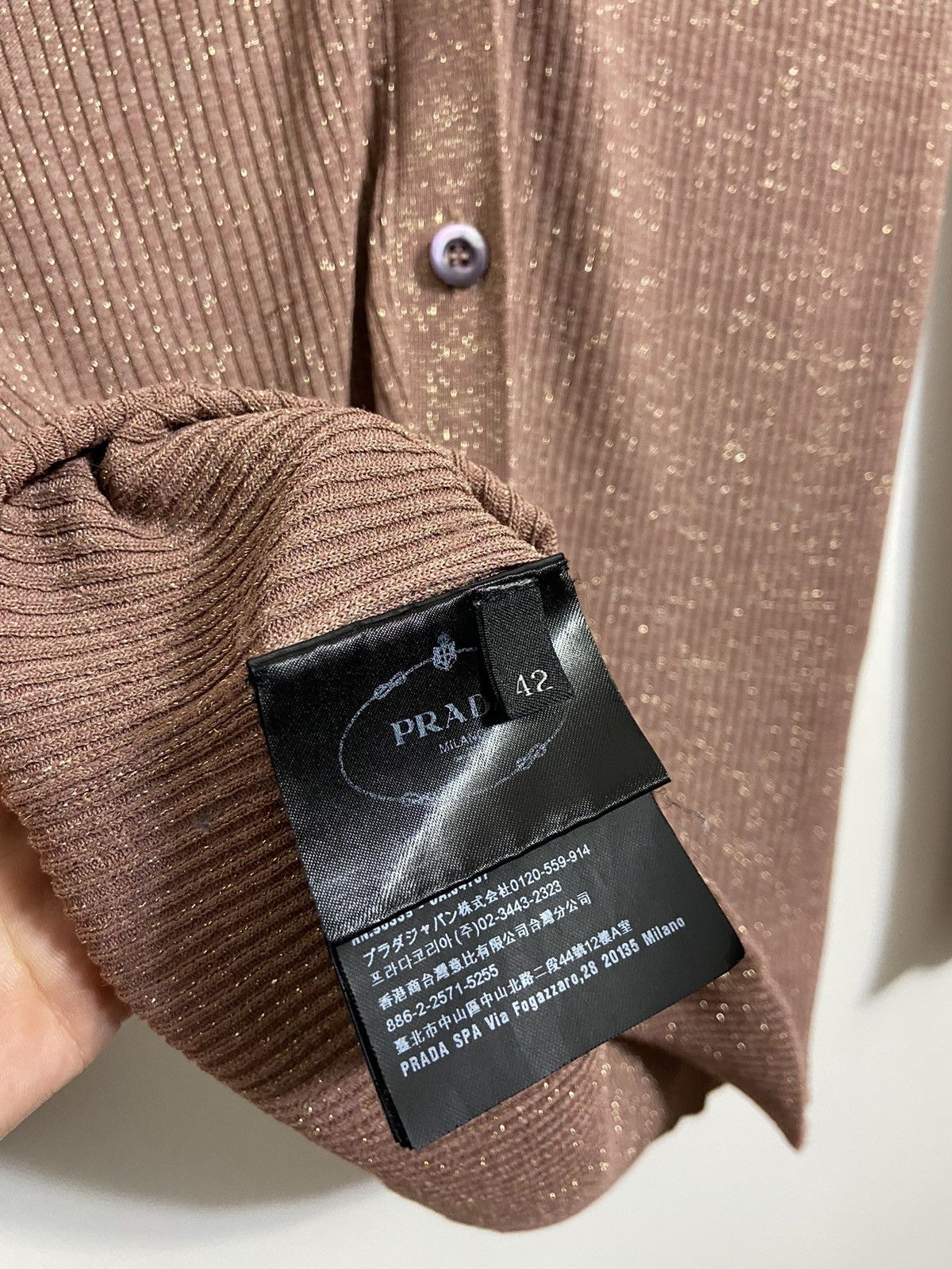 Prada Prada Ribbed Knit Cardigan Brown Slim Fit Button Long Sleeve Size S / US 4 / IT 40 - 14 Thumbnail