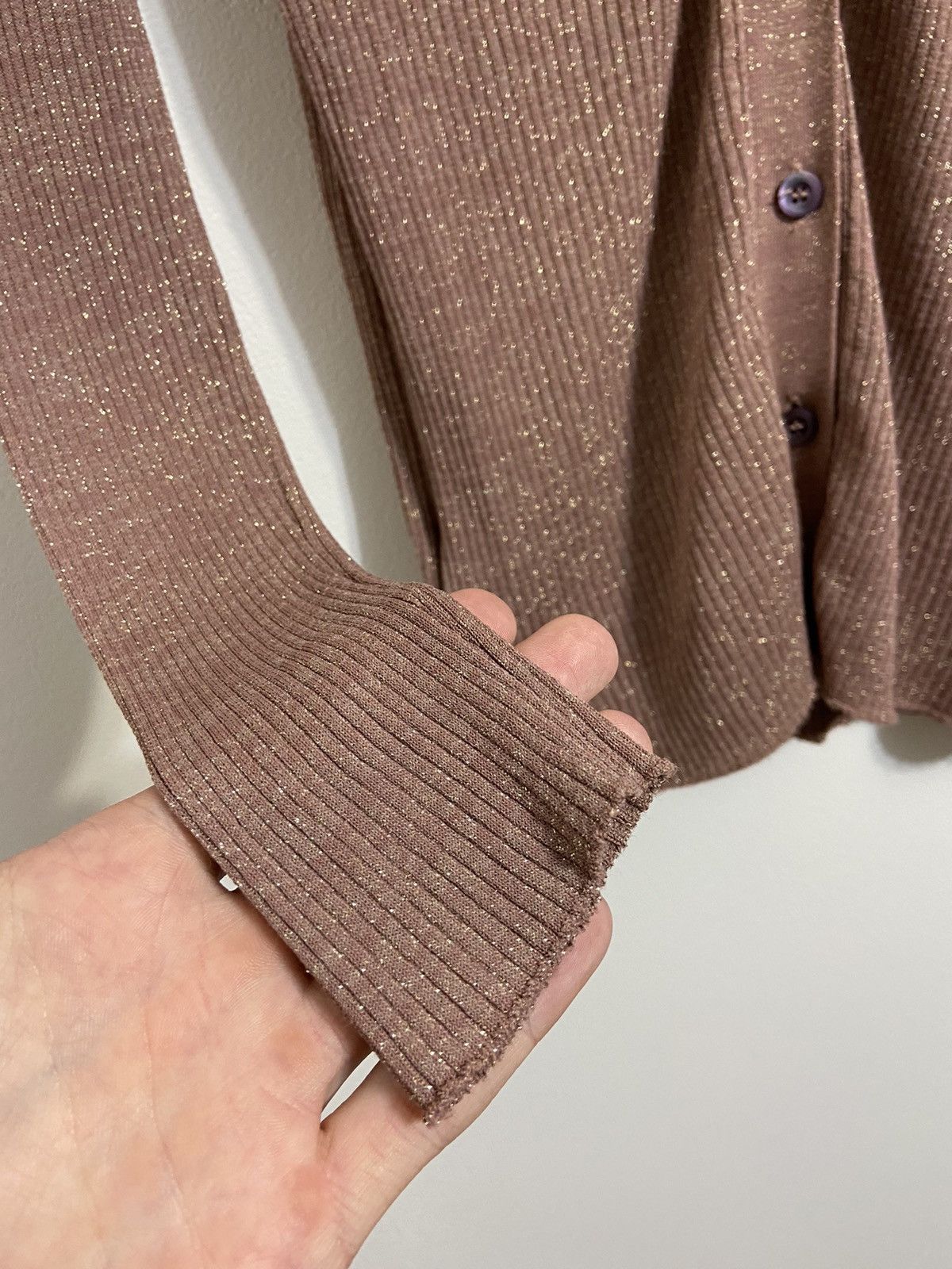 Prada Prada Ribbed Knit Cardigan Brown Slim Fit Button Long Sleeve Size S / US 4 / IT 40 - 12 Thumbnail
