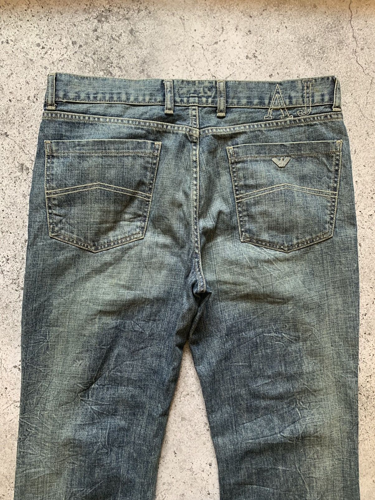 Giorgio Armani Armani vintage distressed regular fit denim pants Size US 36 / EU 52 - 6 Thumbnail