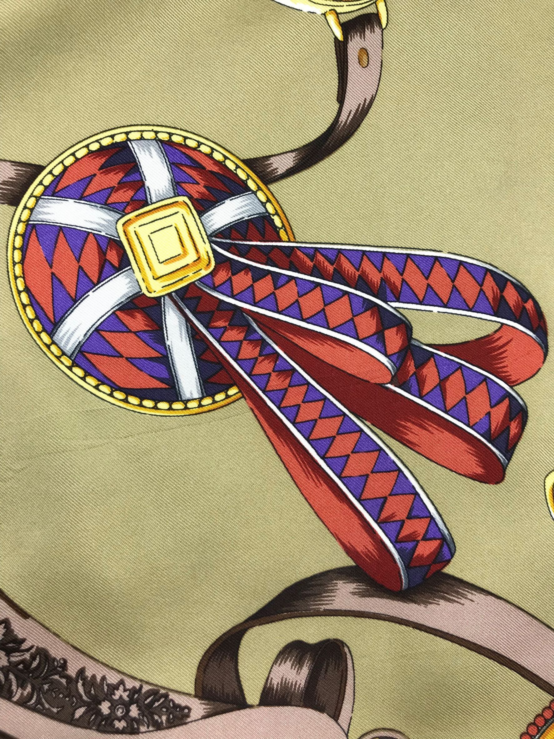 Lancel × Vintage LC814 LANCEL Vintage Women Silk Scarf Scarves Size ONE SIZE - 6 Thumbnail