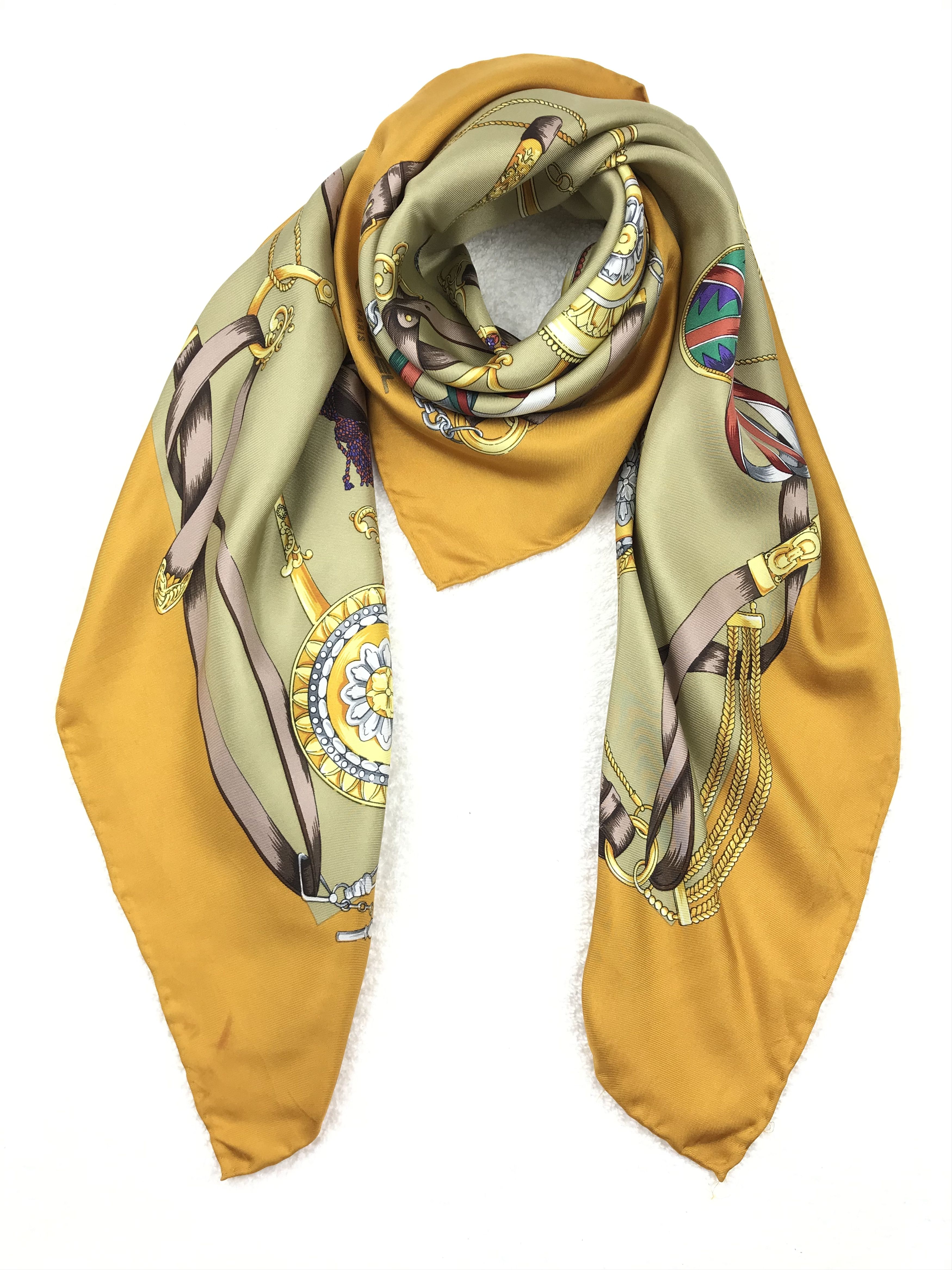 Lancel × Vintage LC814 LANCEL Vintage Women Silk Scarf Scarves Size ONE SIZE - 4 Thumbnail