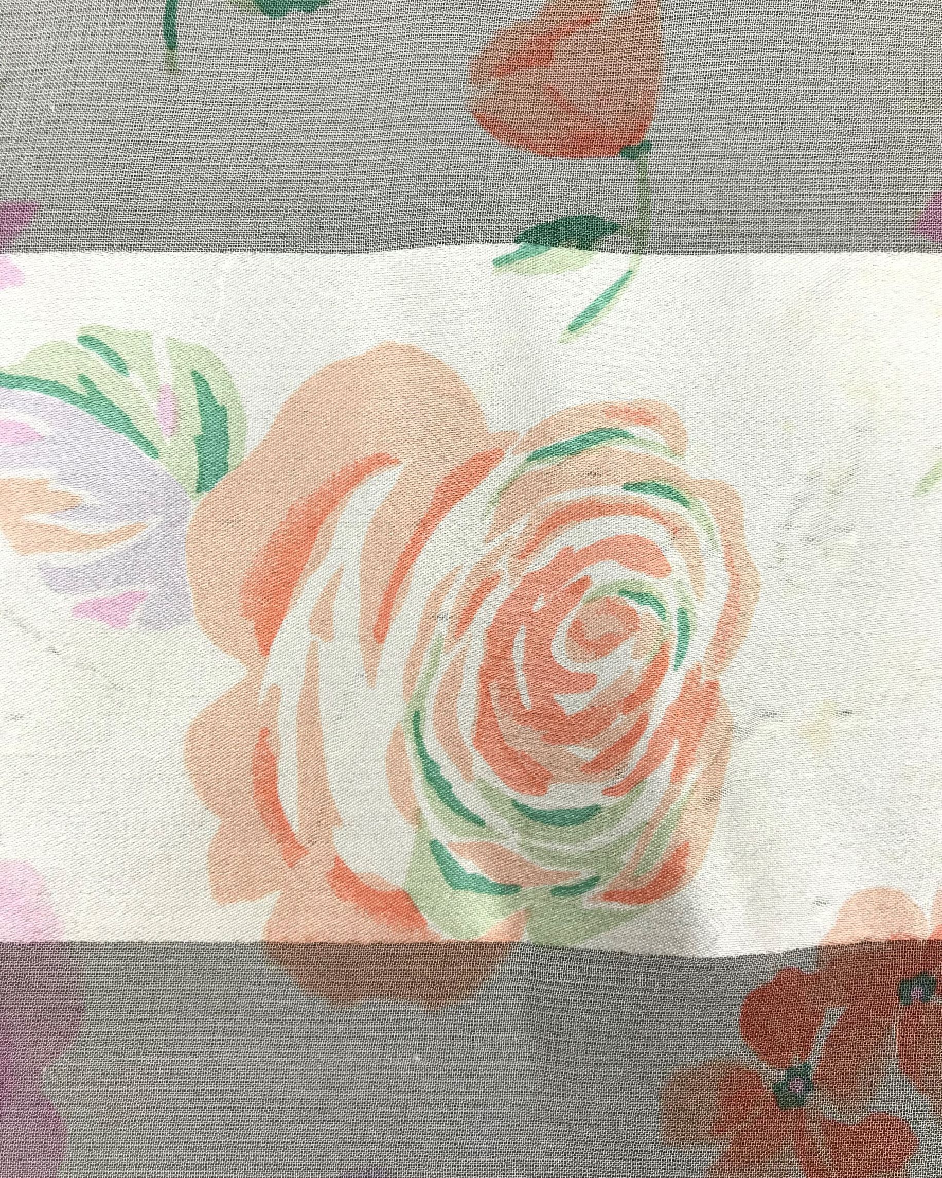Vintage Pierre Balmain Floral Silk Scarf