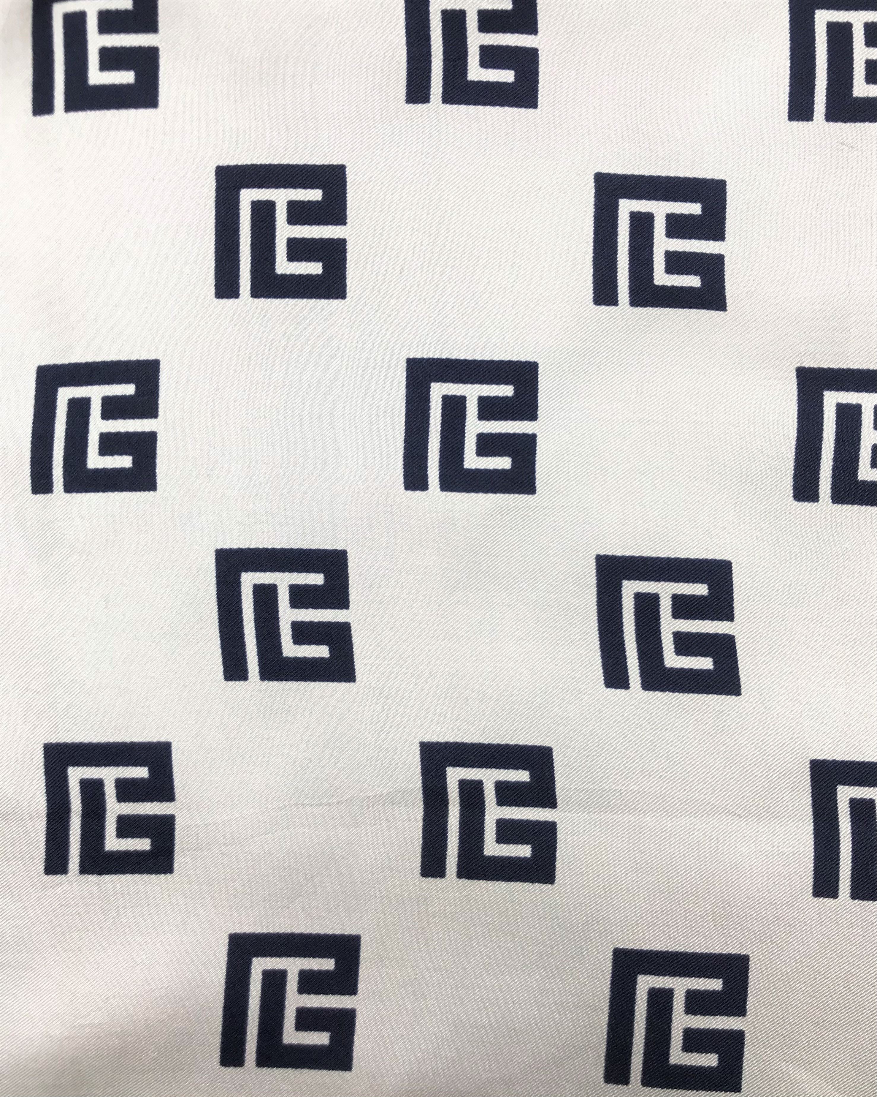 Vintage Pierre Balmain Monogram Silk Scarf