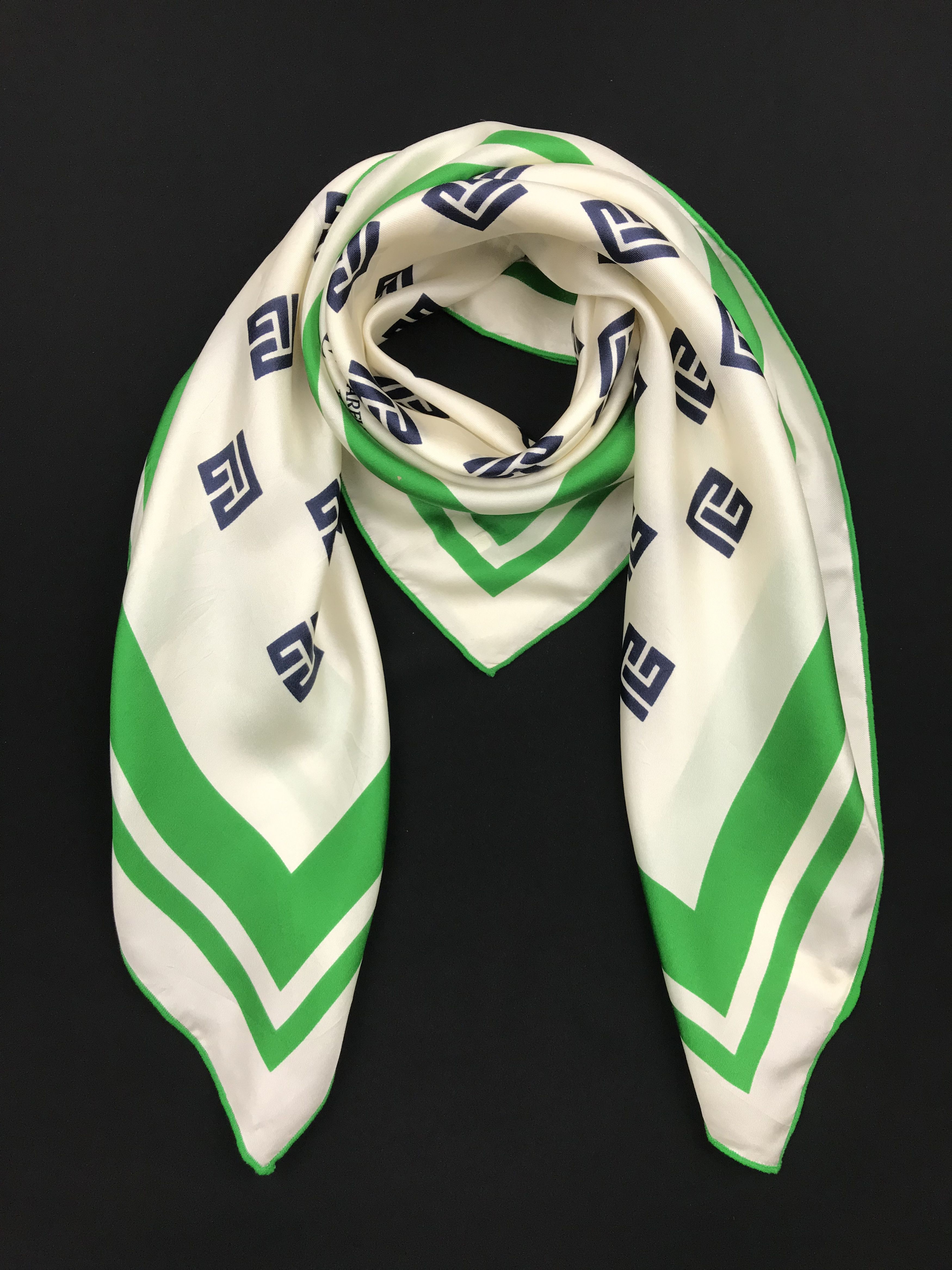Vintage Pierre Balmain Monogram Silk Scarf
