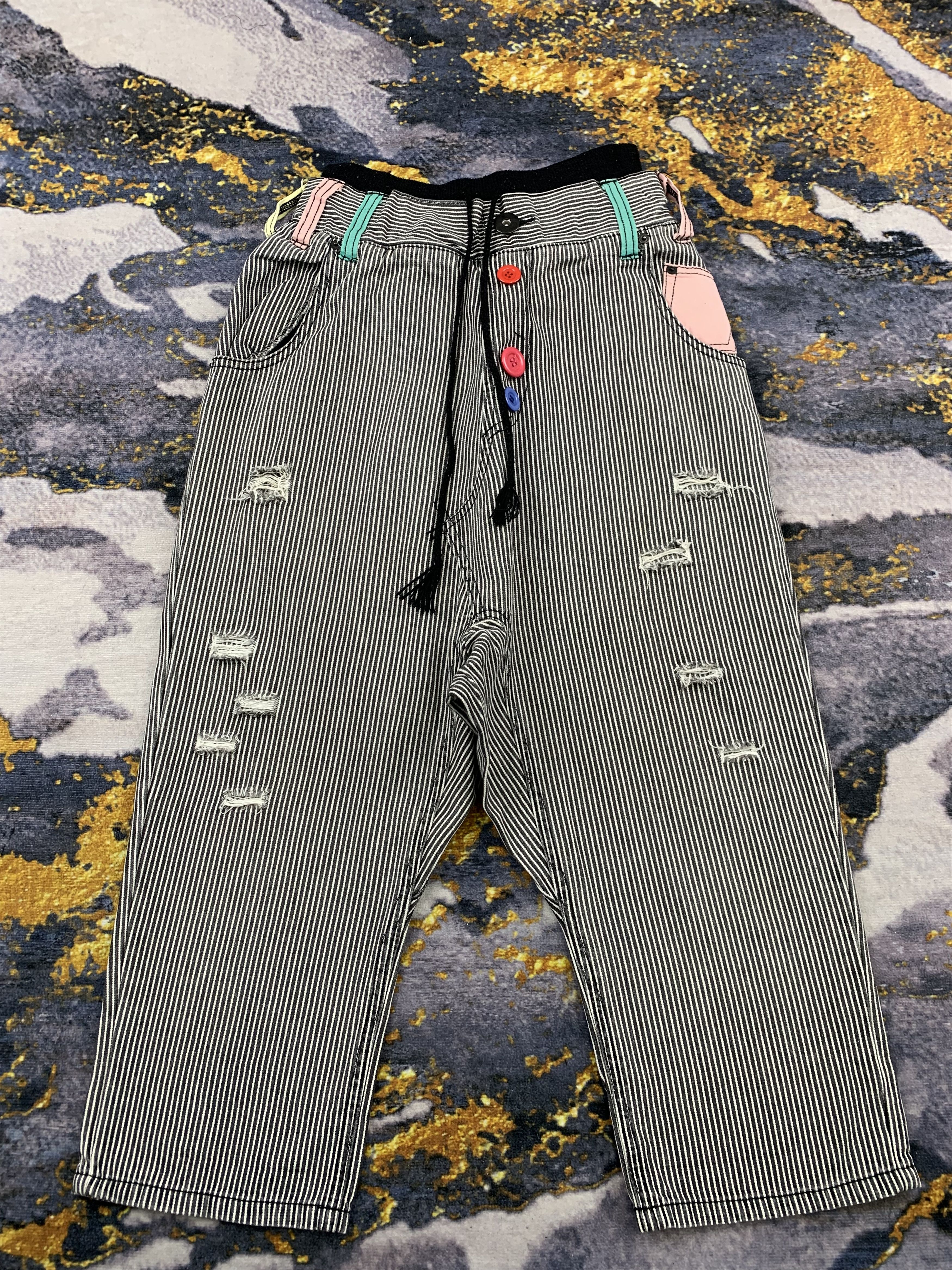 image of Vintage Baggy Hikori Multipocket Cargo Pants in Grey, Men's (Size 28)