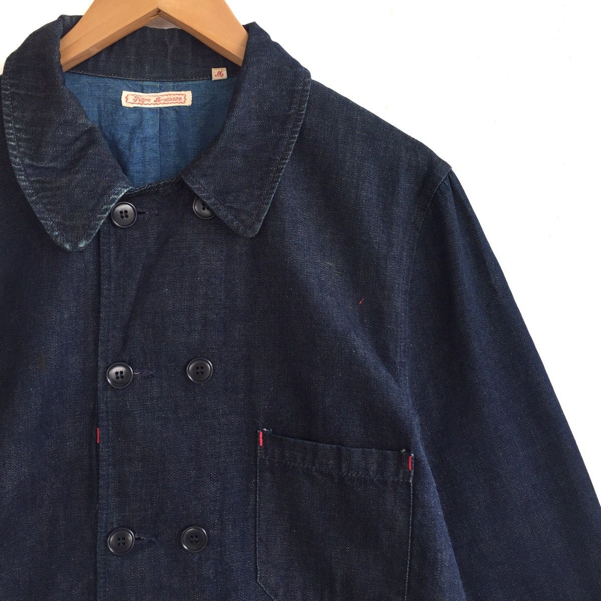 Japanese Brand × TIGRE BROCANTE TIGRE BROCANTE Indigo Lacing Braid W Button JACKET Size US M / EU 48-50 / 2 - 7 Thumbnail