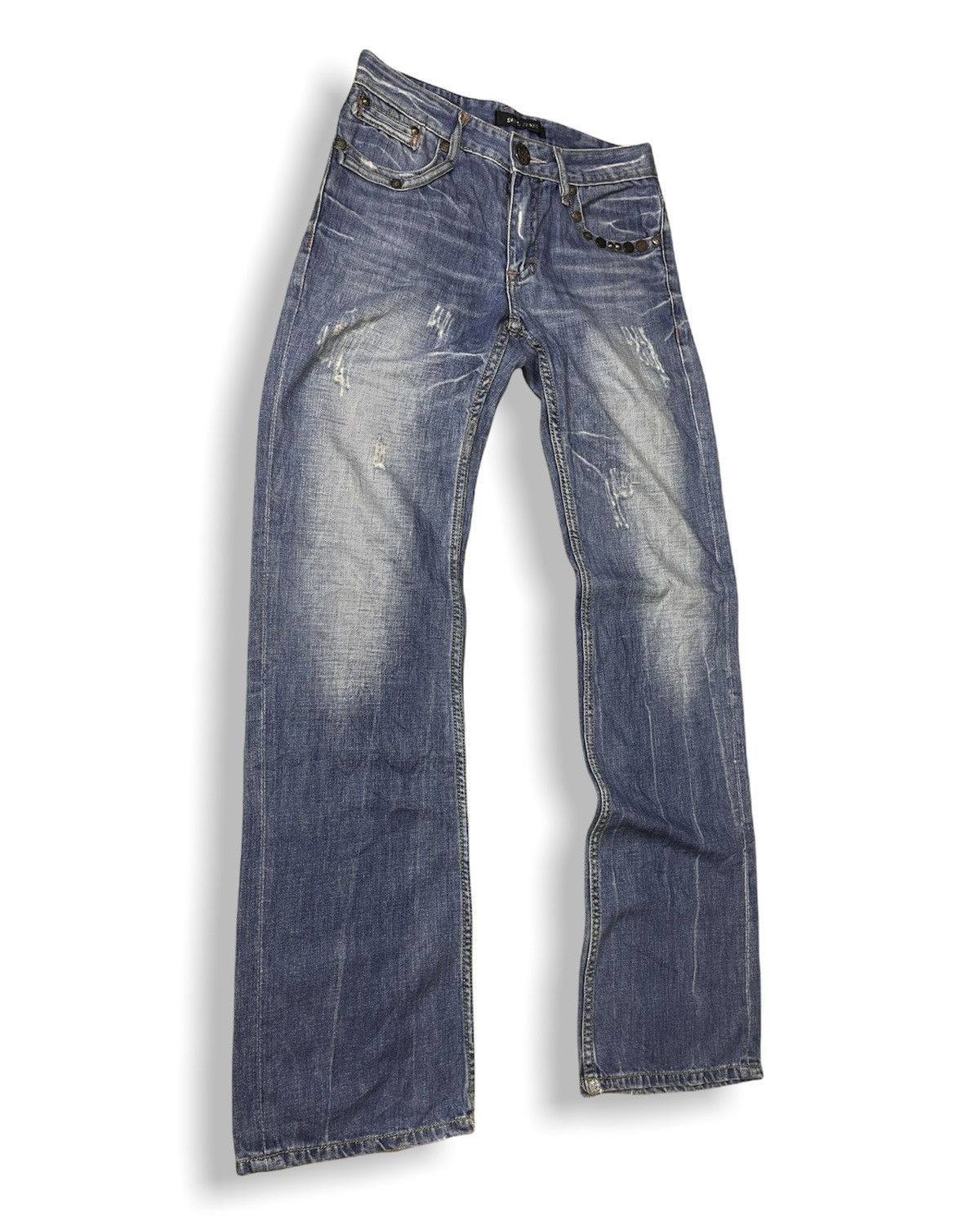 Japanese Brand × Vintage FLARE SWELL DENIM DISTRESSED BUTTONS JAPAN Size US 30 / EU 46 - 4 Thumbnail