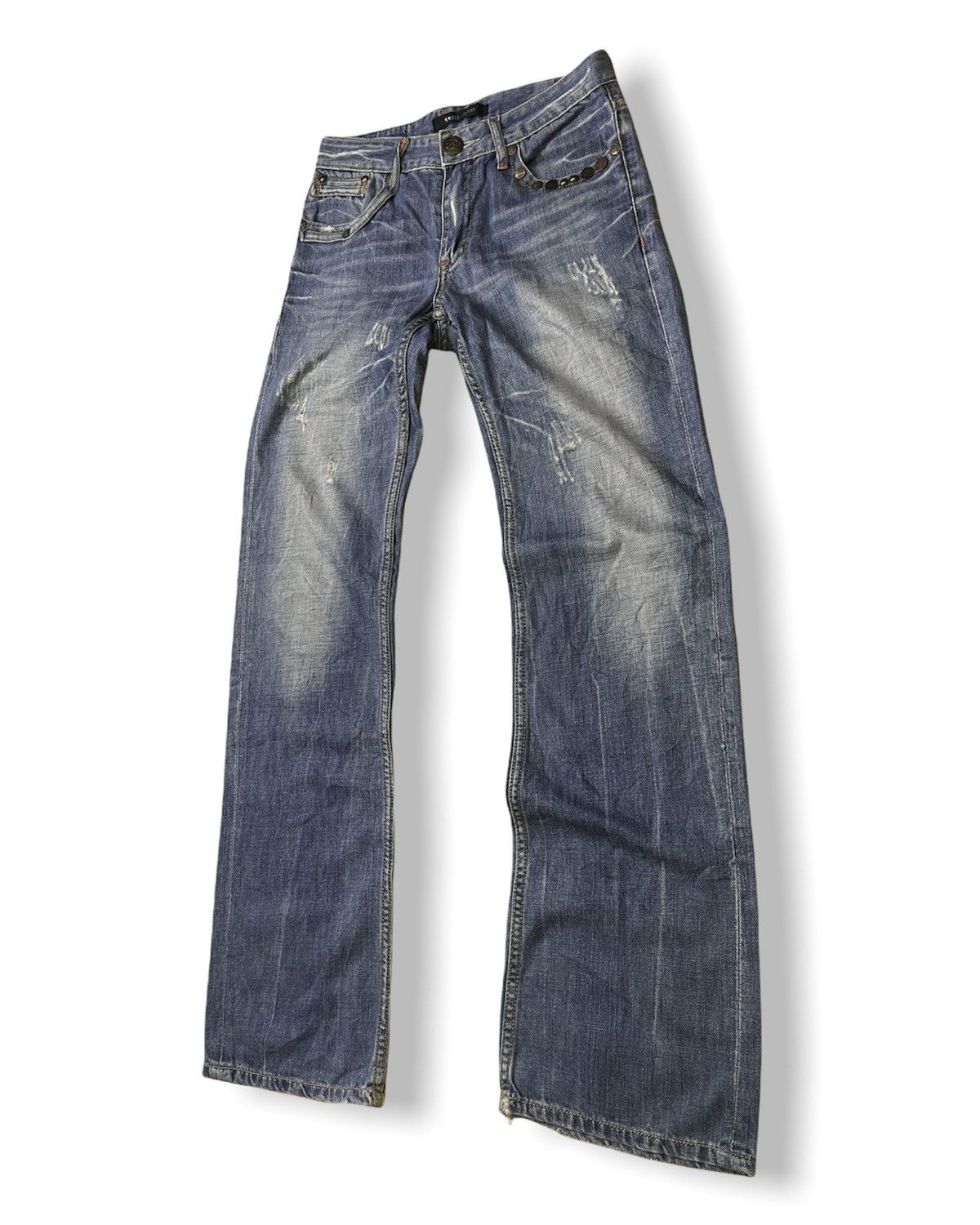 Japanese Brand × Vintage FLARE SWELL DENIM DISTRESSED BUTTONS JAPAN Size US 30 / EU 46 - 5 Thumbnail