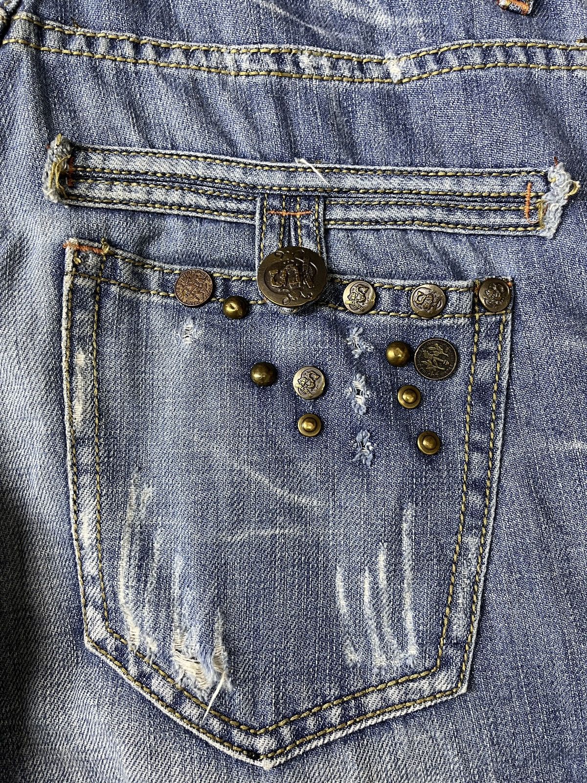 Japanese Brand × Vintage FLARE SWELL DENIM DISTRESSED BUTTONS JAPAN Size US 30 / EU 46 - 14 Thumbnail