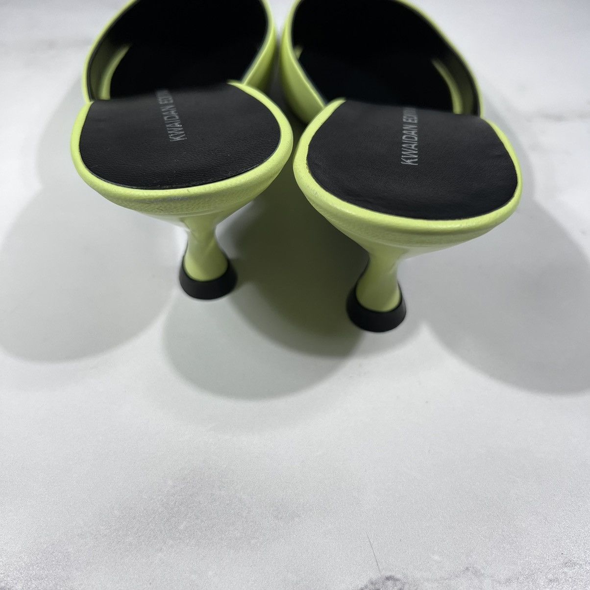 Kwaidan Editions KWAIDAN Editions Pointy Toe Kitten Heel Leather Lime Mules Size US 8 / IT 38 - 3 Thumbnail
