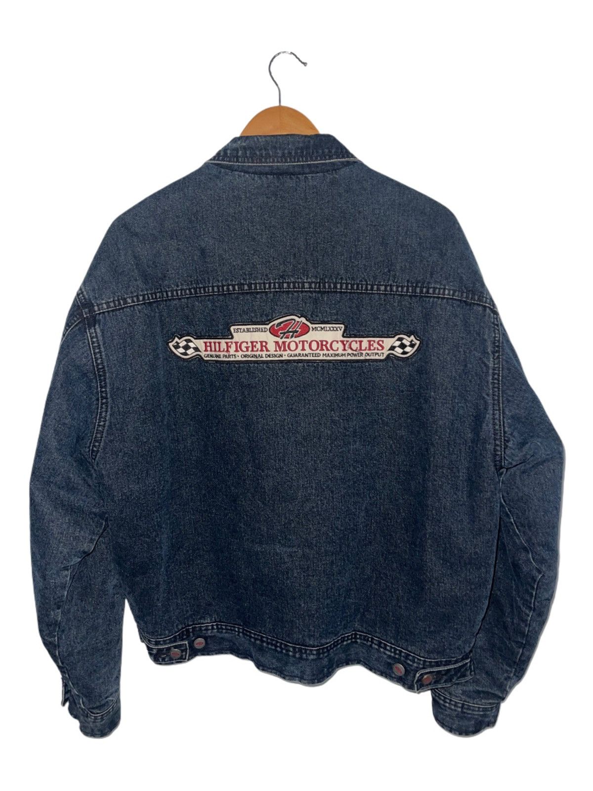 Tommy Hilfiger Tommy Hilfiger Motorcycle Denim Jacket Size US L / EU 52-54 / 3 - 3 Thumbnail