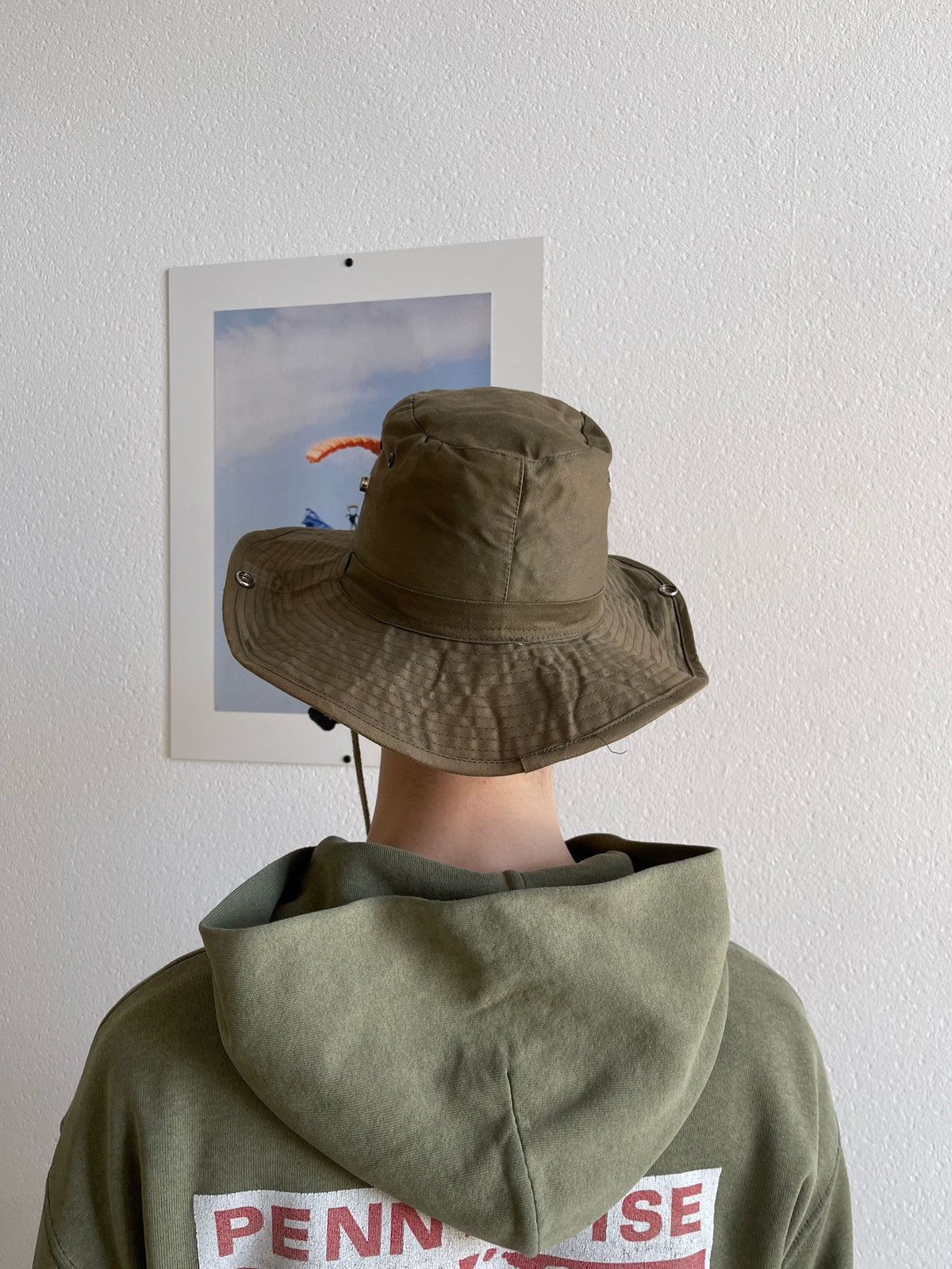 Leather × Vintage Bush Hat Bucket Brim Cowboy Hat Cap Boonie Size ONE SIZE - 4 Thumbnail