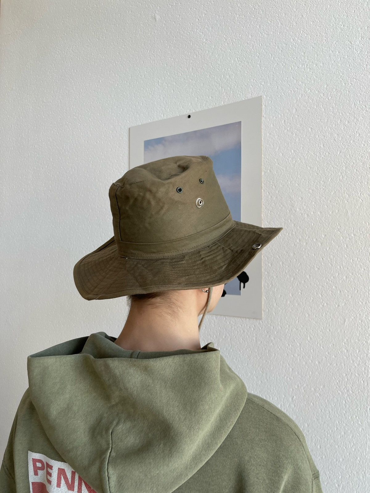 Leather × Vintage Bush Hat Bucket Brim Cowboy Hat Cap Boonie Size ONE SIZE - 5 Thumbnail