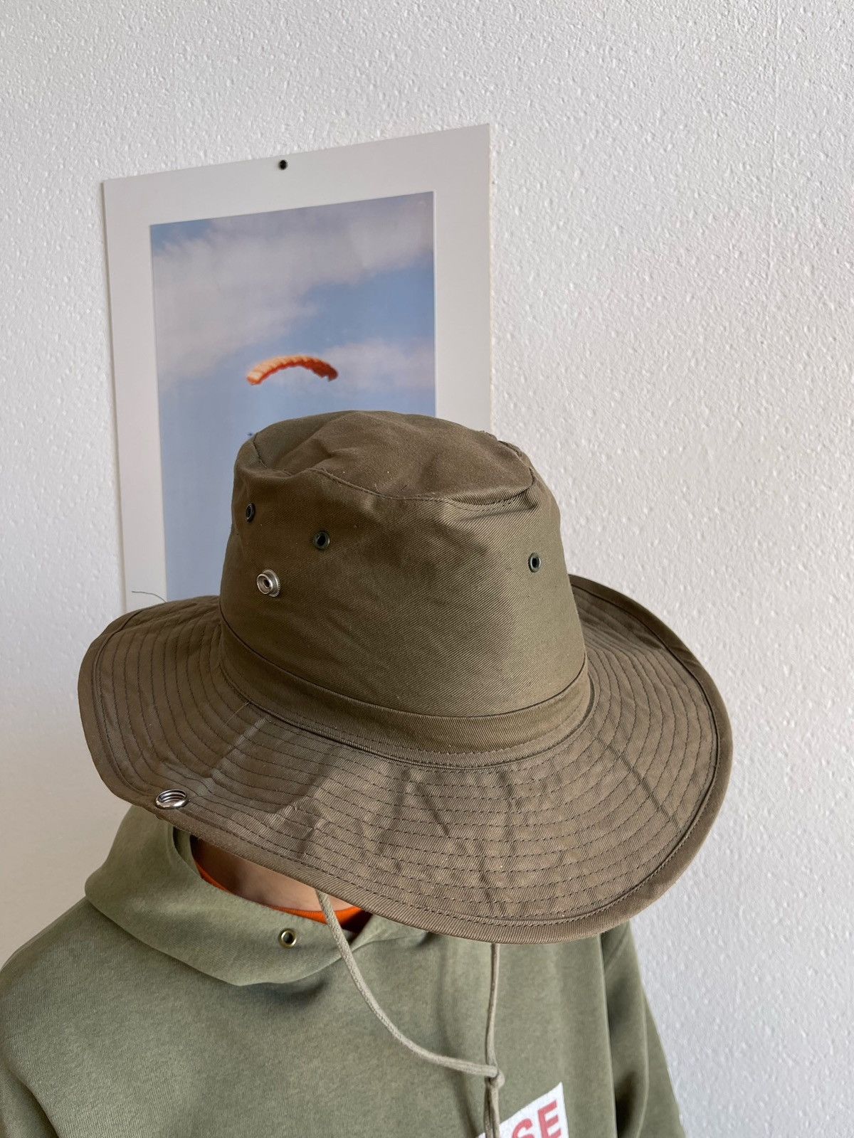 Leather × Vintage Bush Hat Bucket Brim Cowboy Hat Cap Boonie Size ONE SIZE - 3 Thumbnail