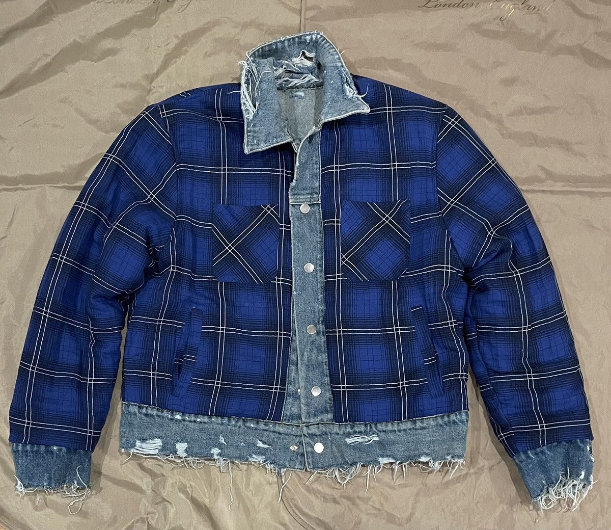 Amiri Amiri Reversible Tucker Blue Check Shirt Jacket size M $4500 Size US M / EU 48-50 / 2 - 1 Thumbnail