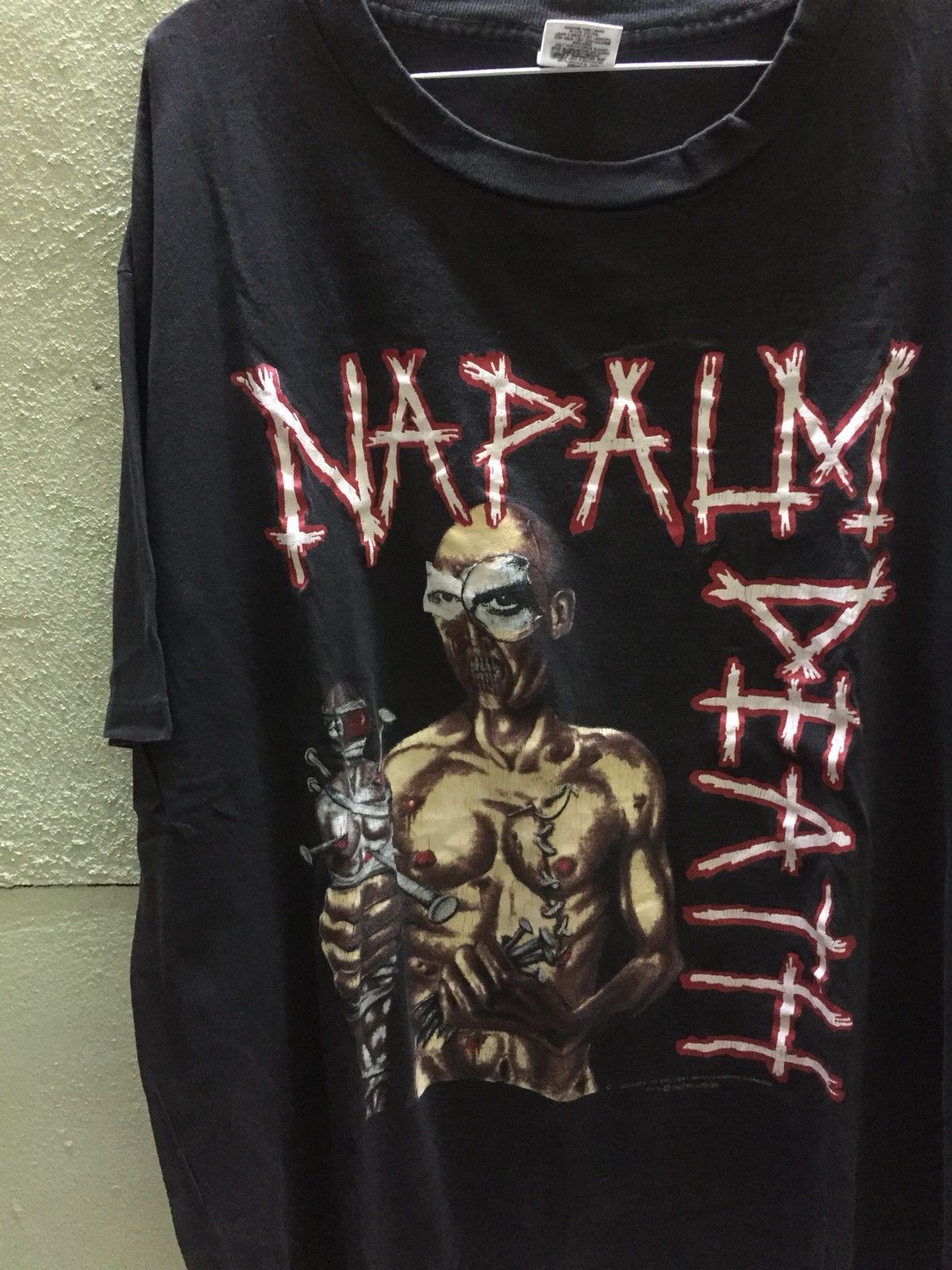 Band Tees × Vintage Vintage 90s Napalm Death Band Tee Size US XL / EU 56 / 4 - 4 Thumbnail