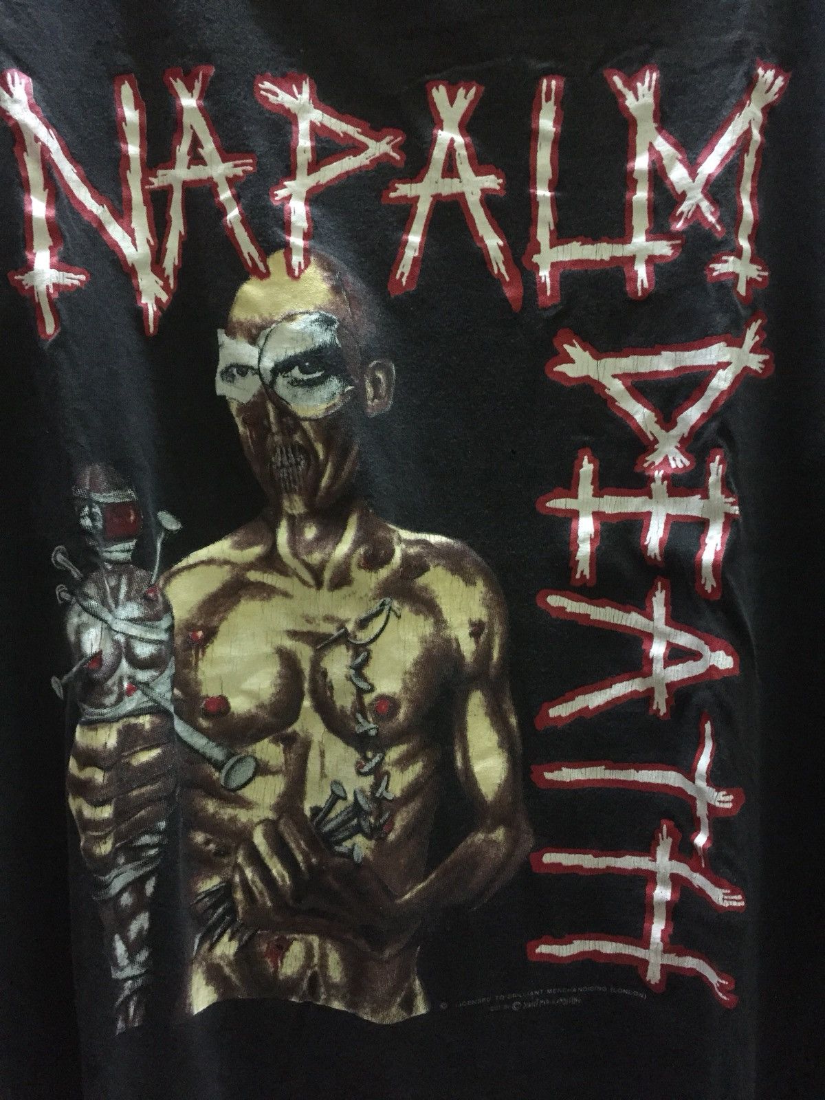 Band Tees × Vintage Vintage 90s Napalm Death Band Tee Size US XL / EU 56 / 4 - 5 Thumbnail