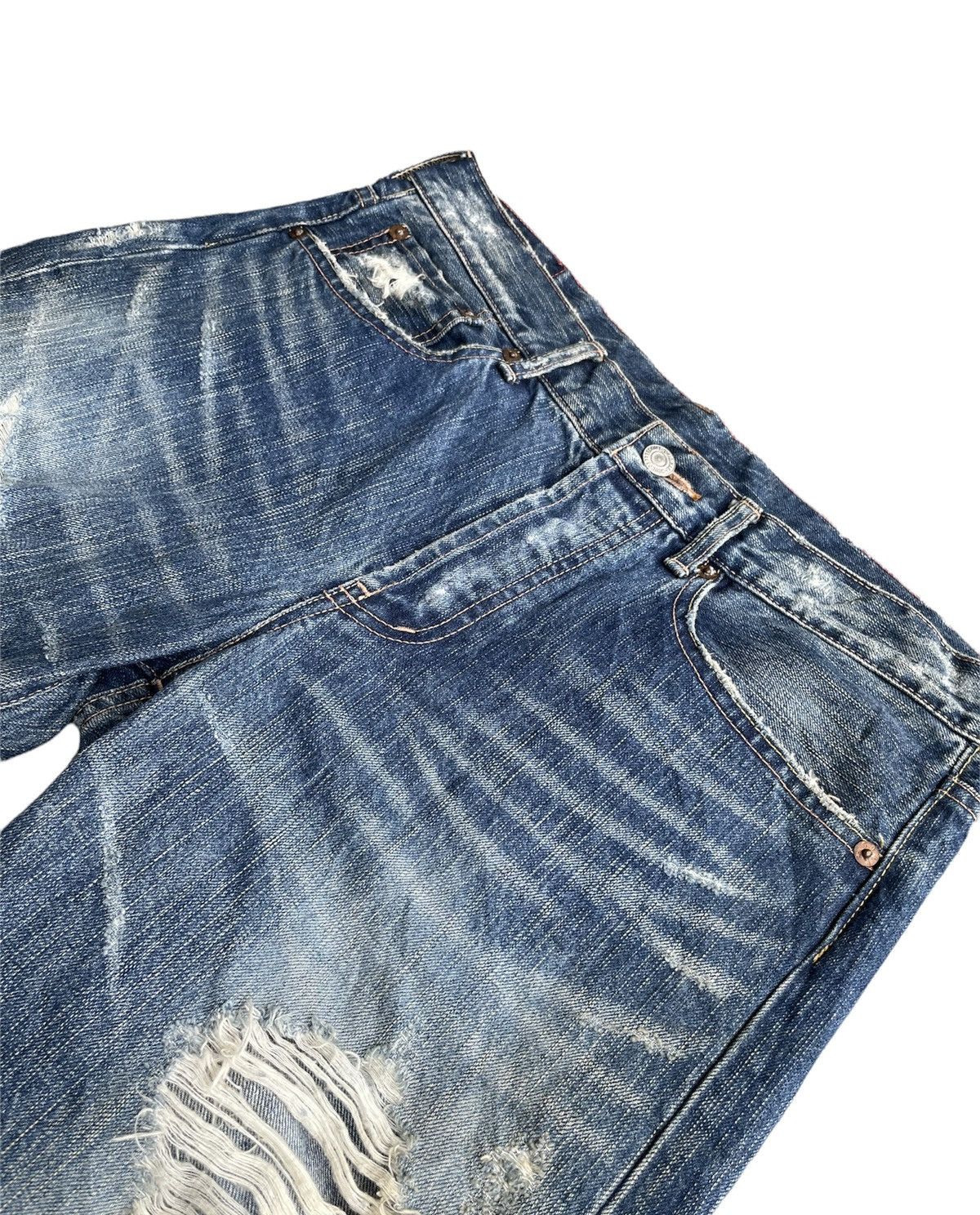 Japanese Brand Soul Of Freedom Japan Distressed Denim Size US 33 - 7 Thumbnail