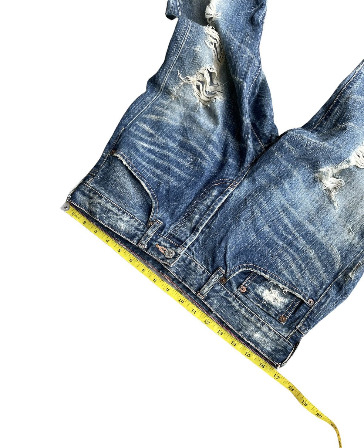 Japanese Brand Soul Of Freedom Japan Distressed Denim Size US 33 - 2 Thumbnail