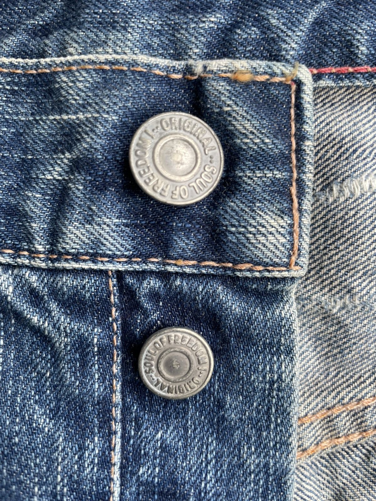 Japanese Brand Soul Of Freedom Japan Distressed Denim Size US 33 - 20 Thumbnail