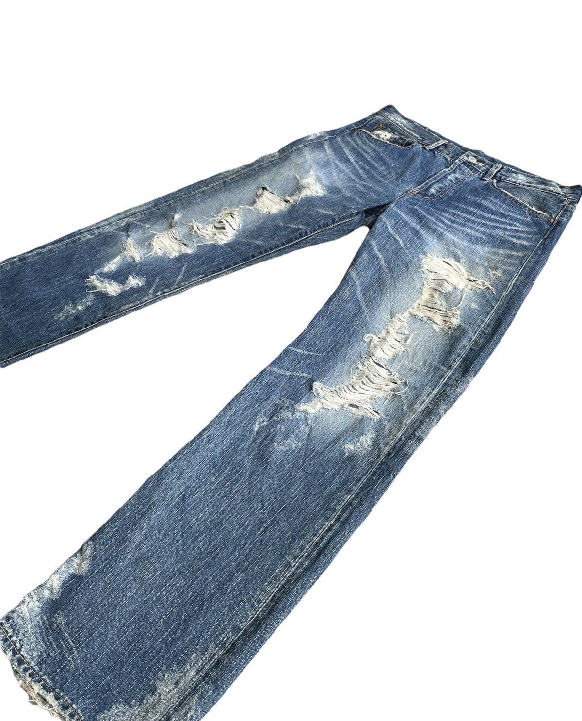 Japanese Brand Soul Of Freedom Japan Distressed Denim Size US 33 - 3 Thumbnail