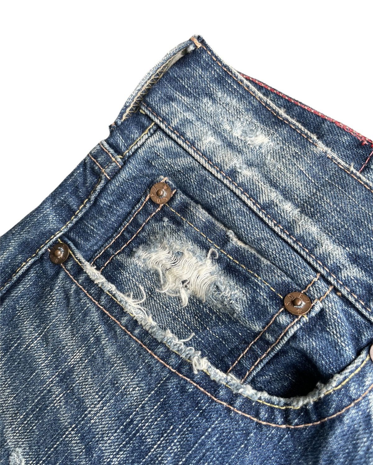Japanese Brand Soul Of Freedom Japan Distressed Denim Size US 33 - 8 Thumbnail